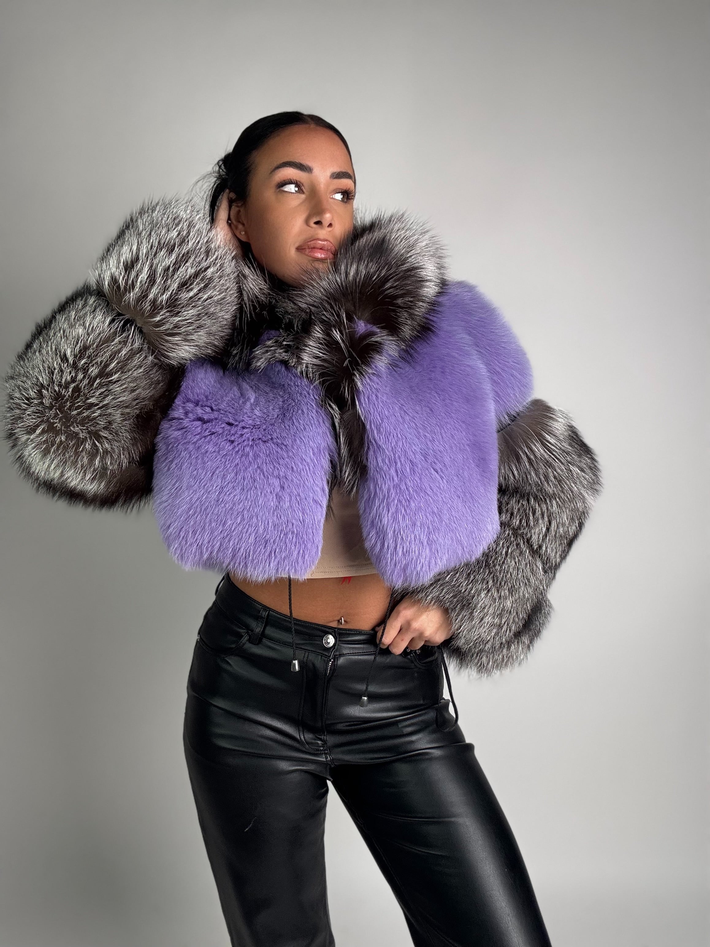 Bomber in volpe argentata