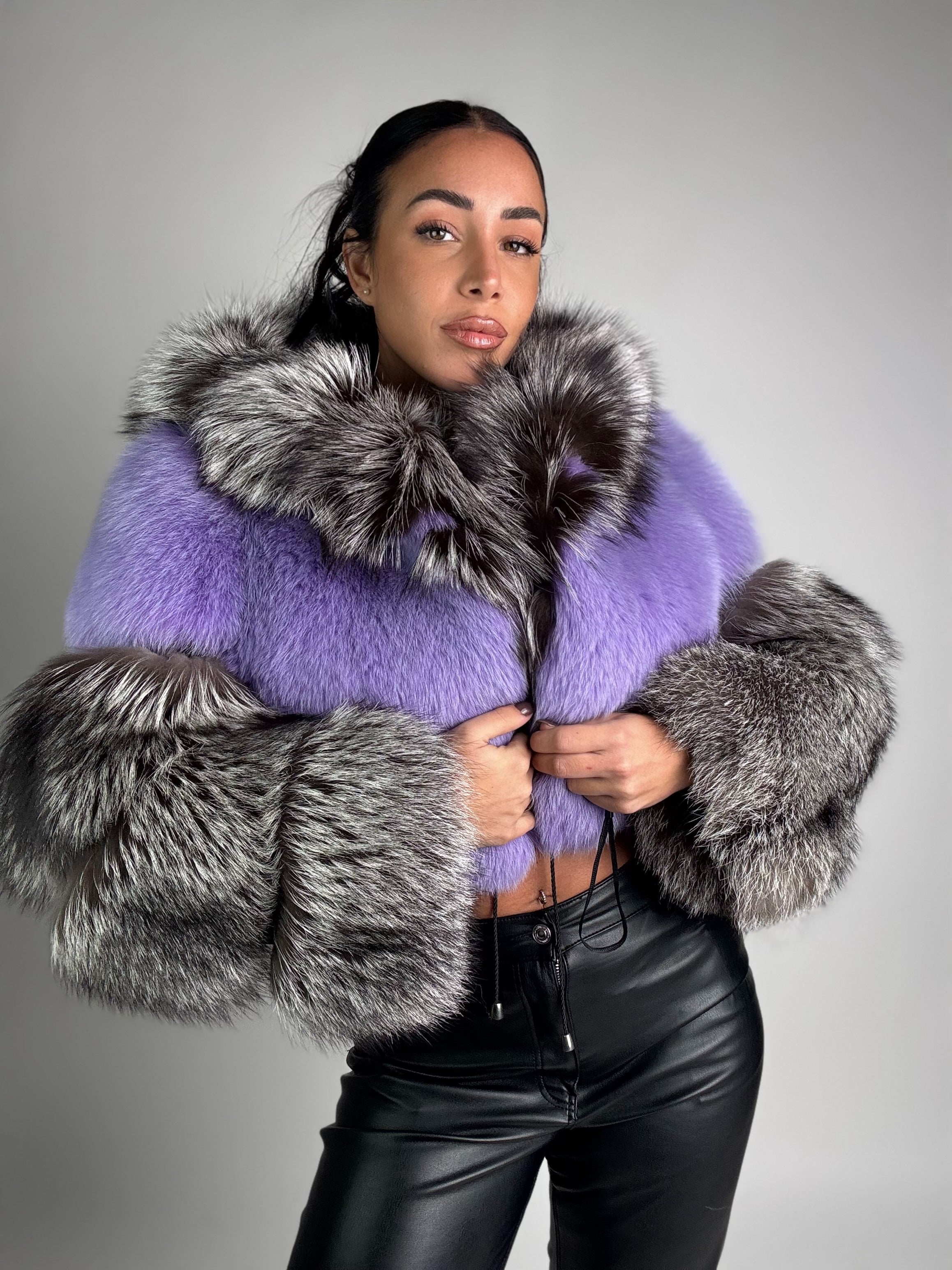 Bomber in volpe argentata