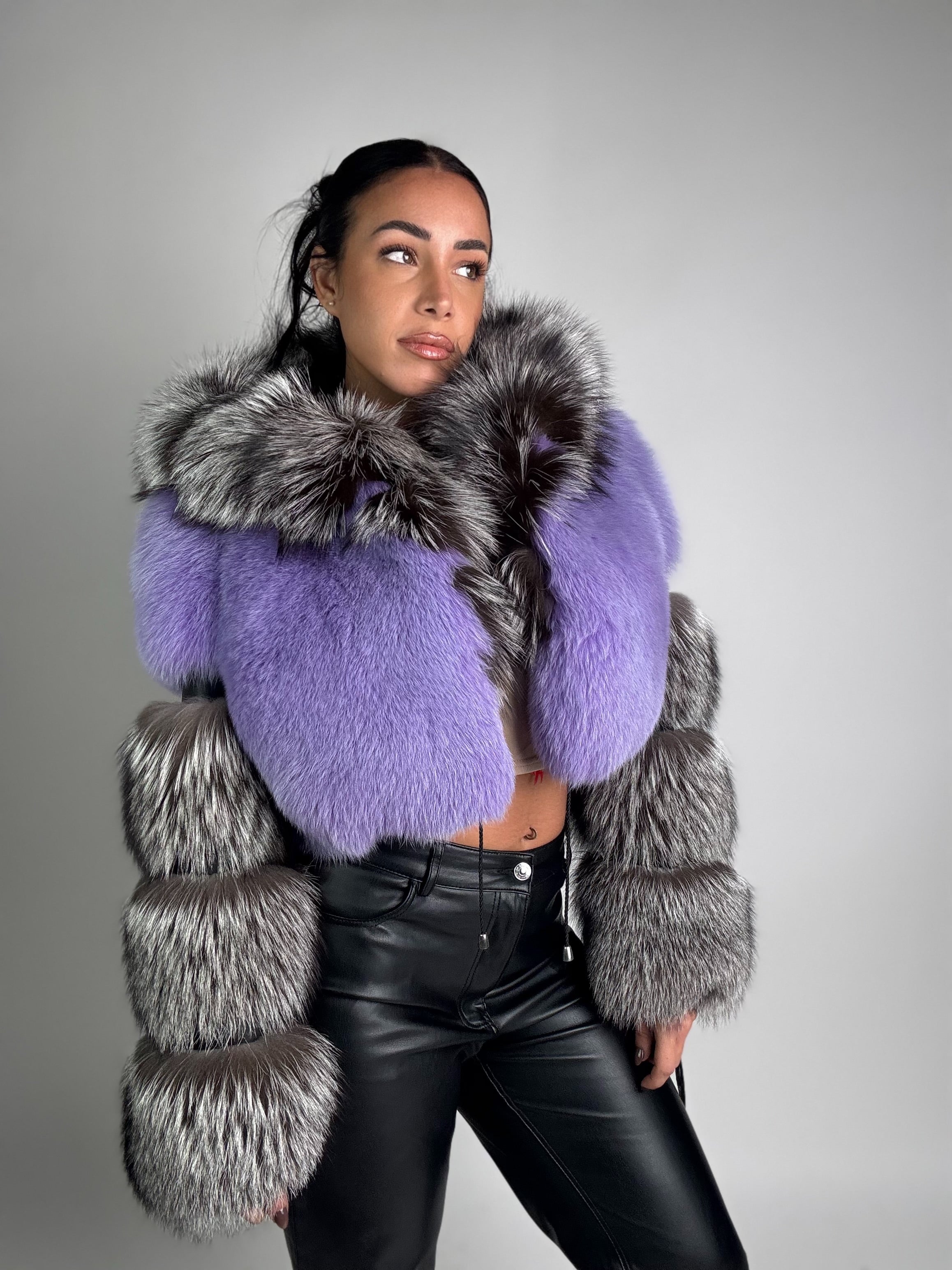 Bomber in volpe argentata