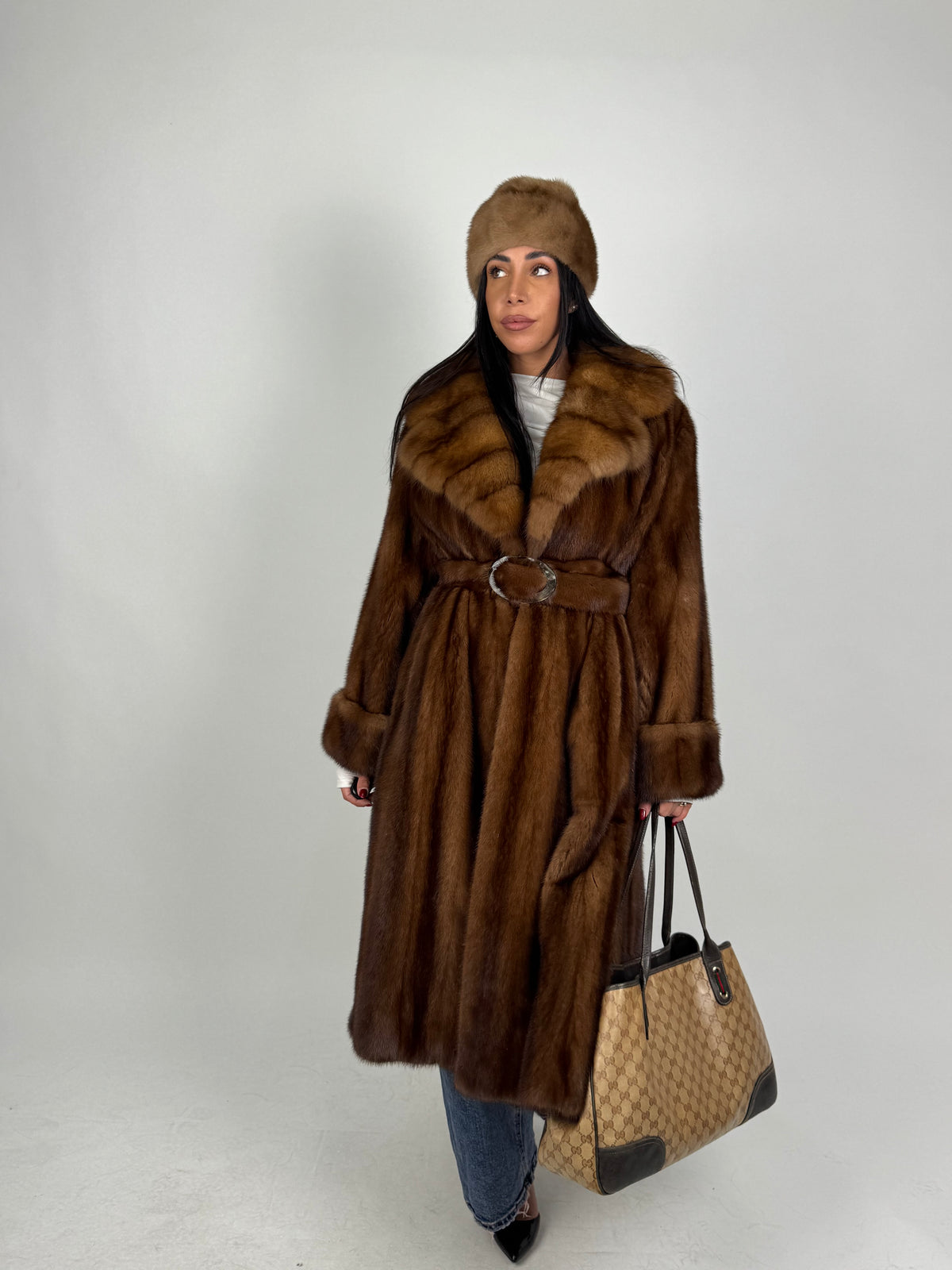 Cappotto in visone e zibellino N736