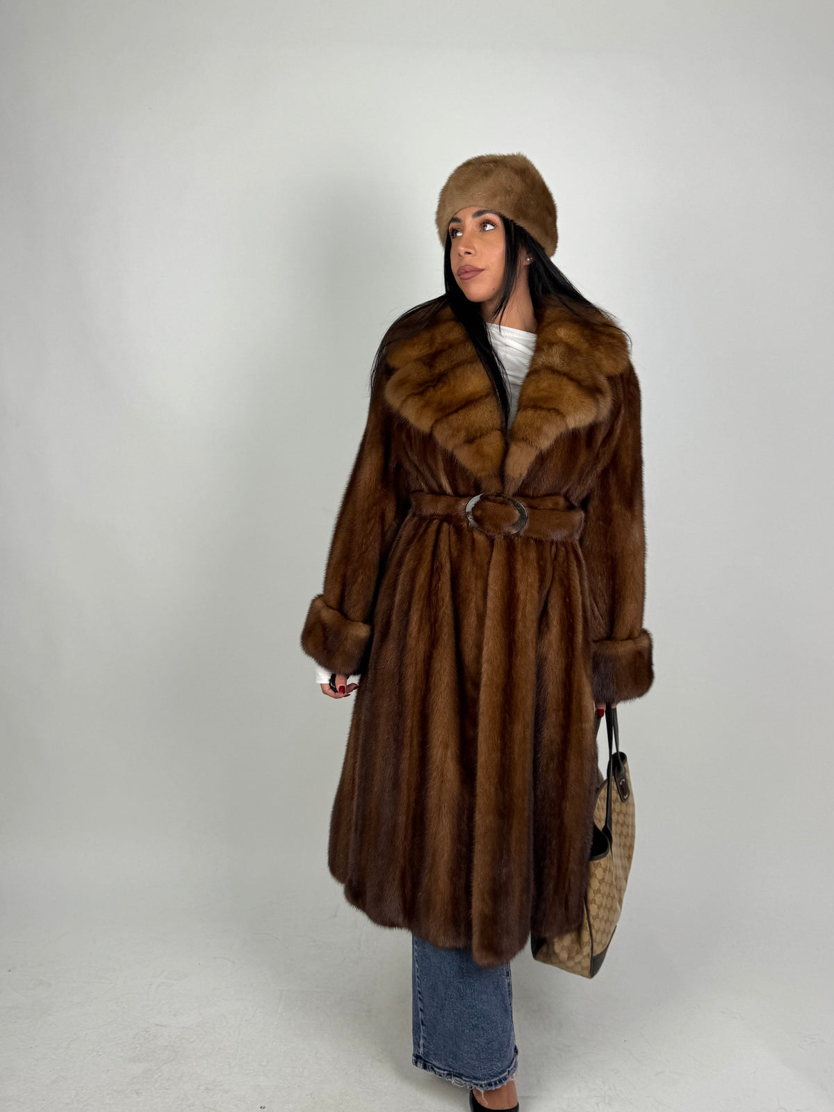 Cappotto in visone e zibellino N736