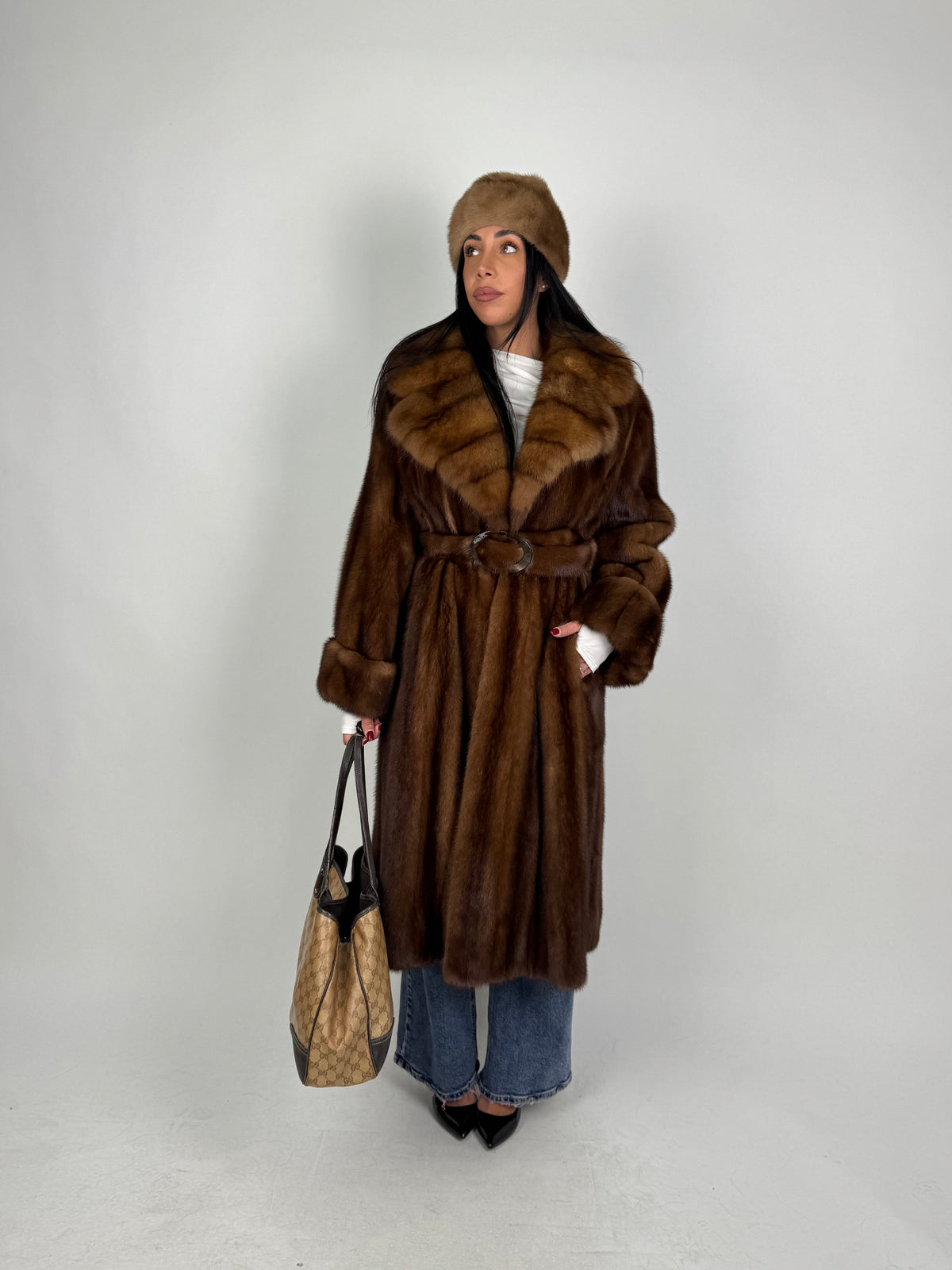 Cappotto in visone e zibellino N736
