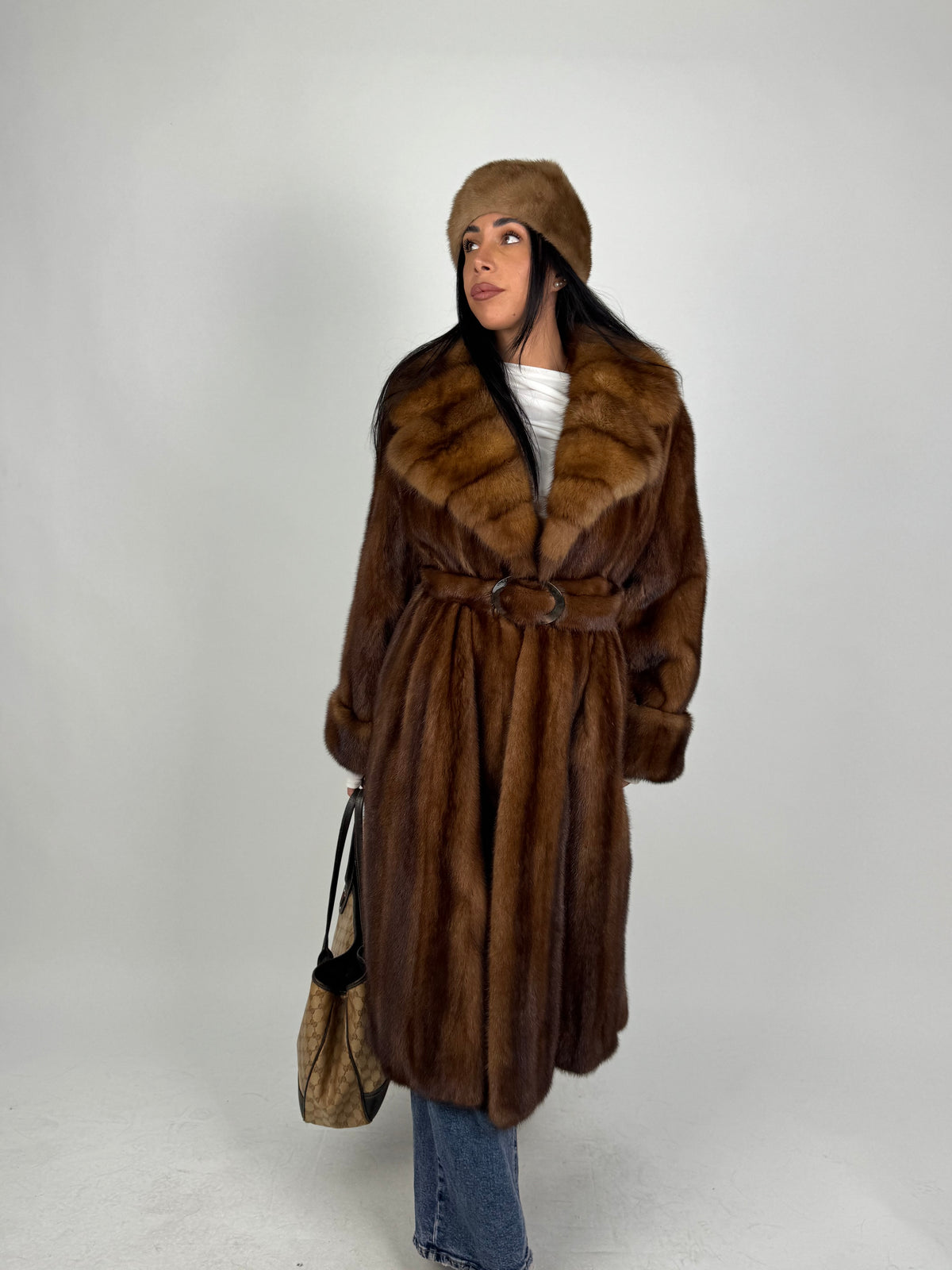 Cappotto in visone e zibellino N736