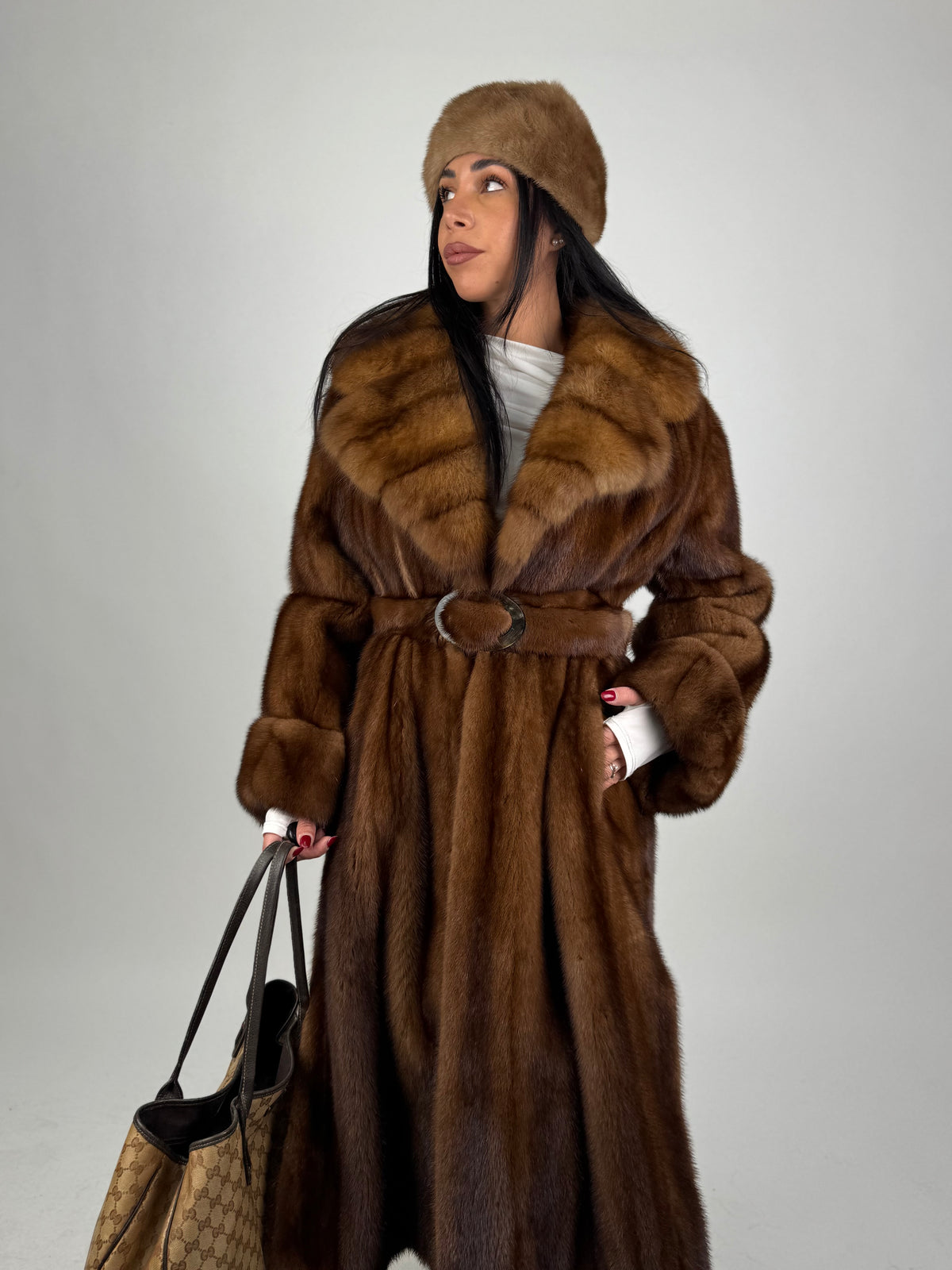 Cappotto in visone e zibellino N736