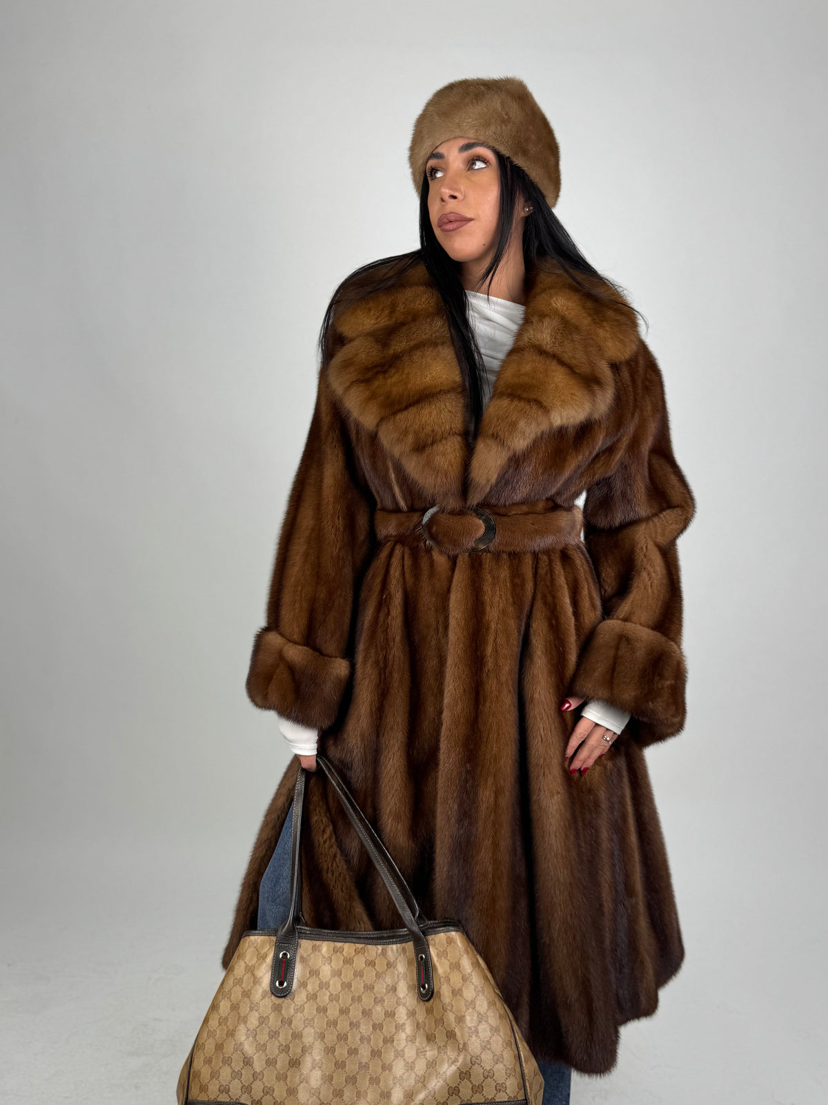 Cappotto in visone e zibellino N736