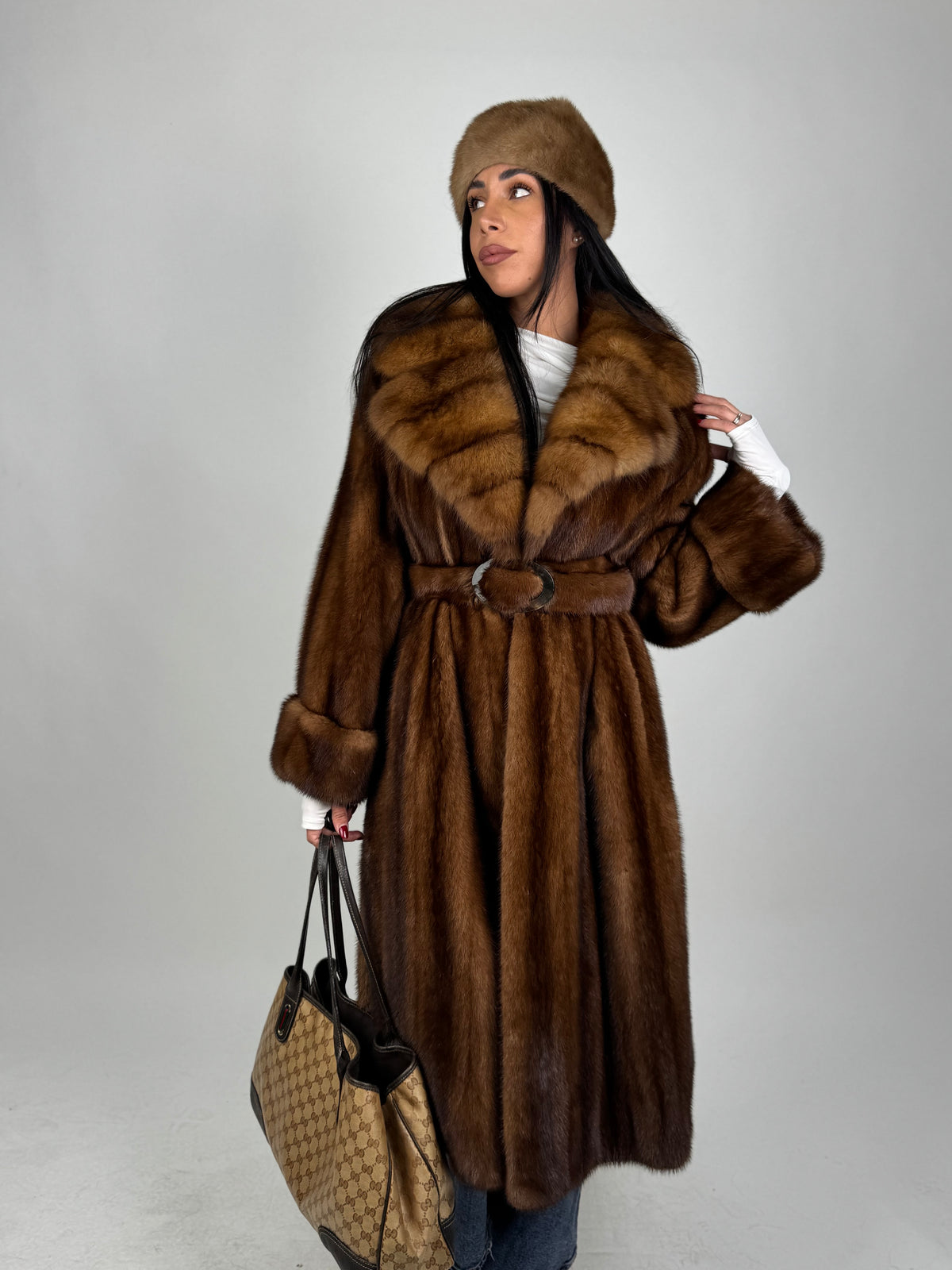 Cappotto in visone e zibellino N736