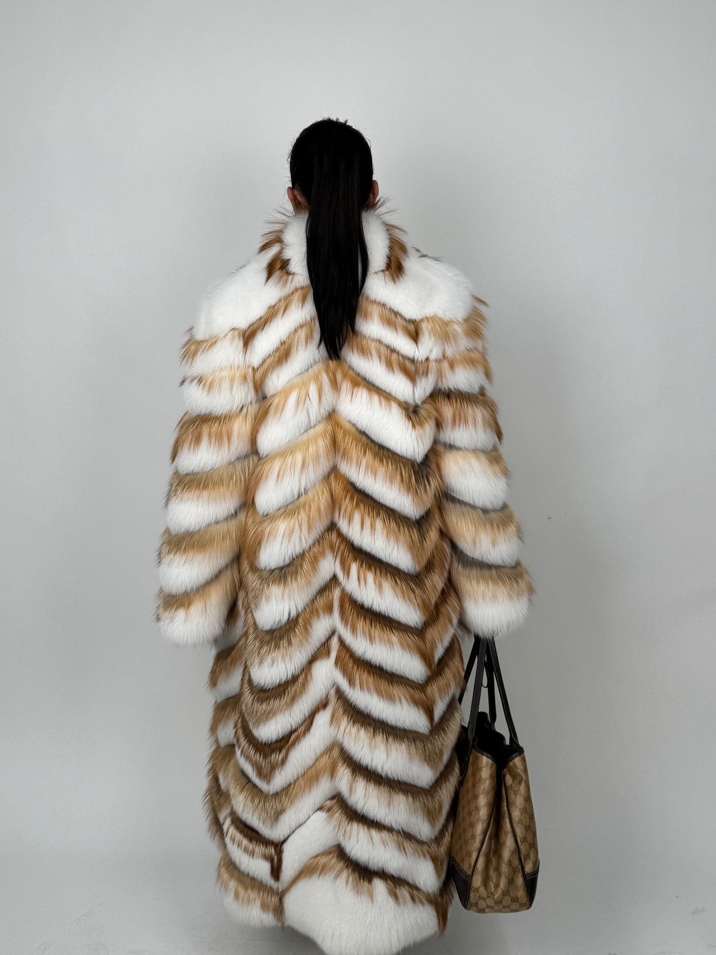 Cappotto in volpe shadow e gold N434