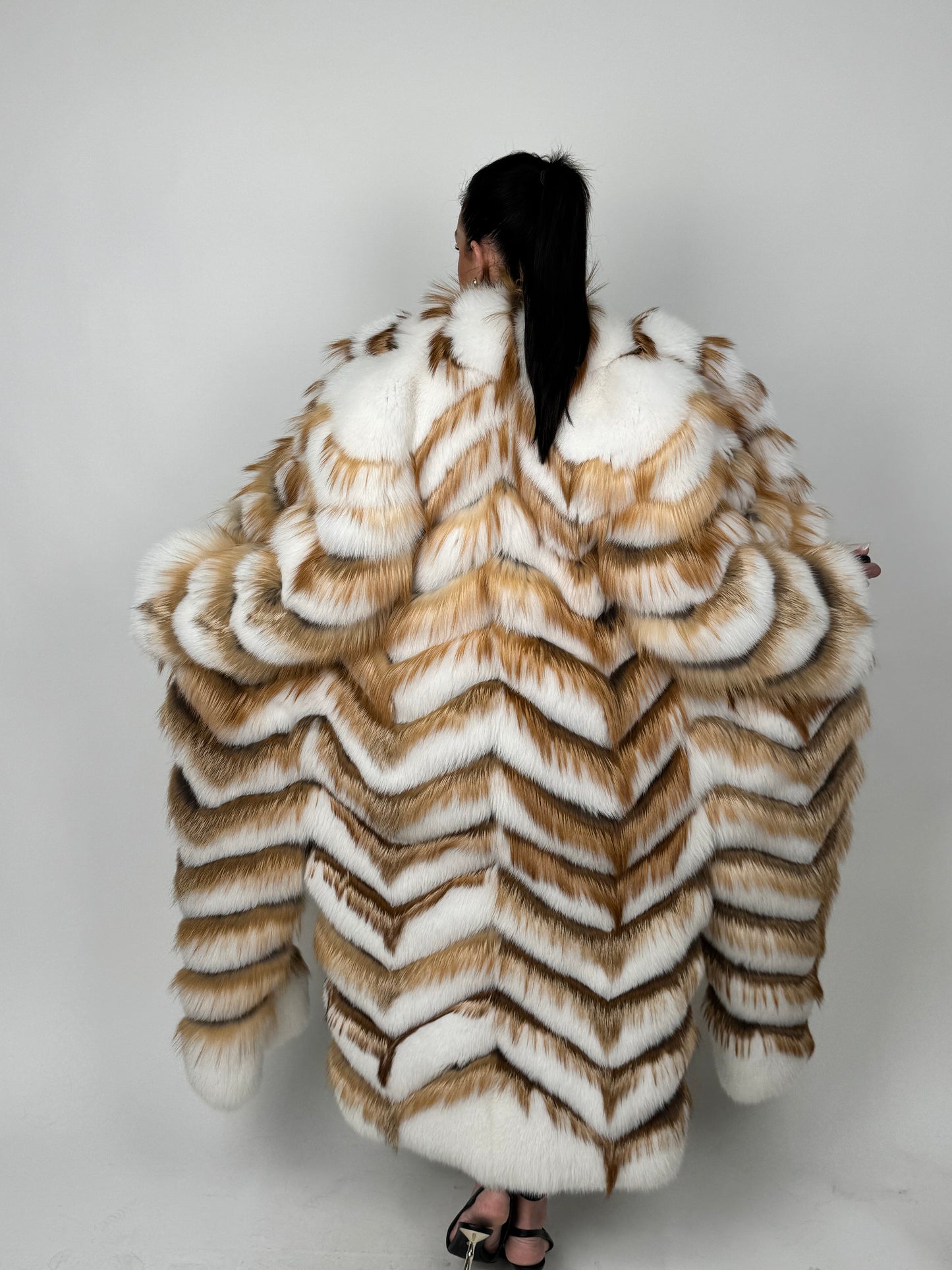Cappotto in volpe shadow e gold N434