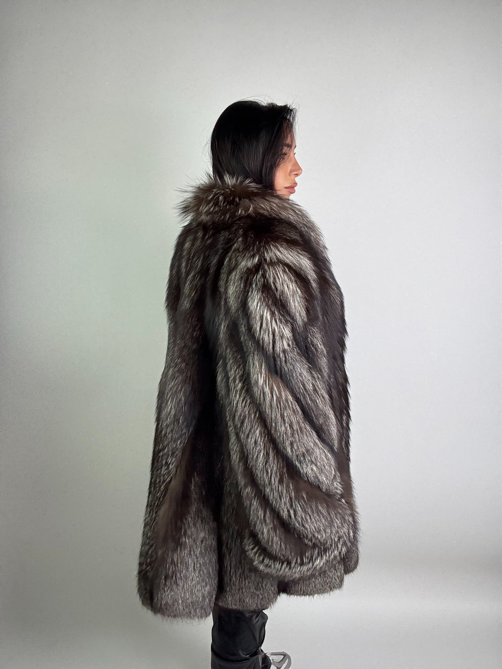 Giacca in volpe argentata N955