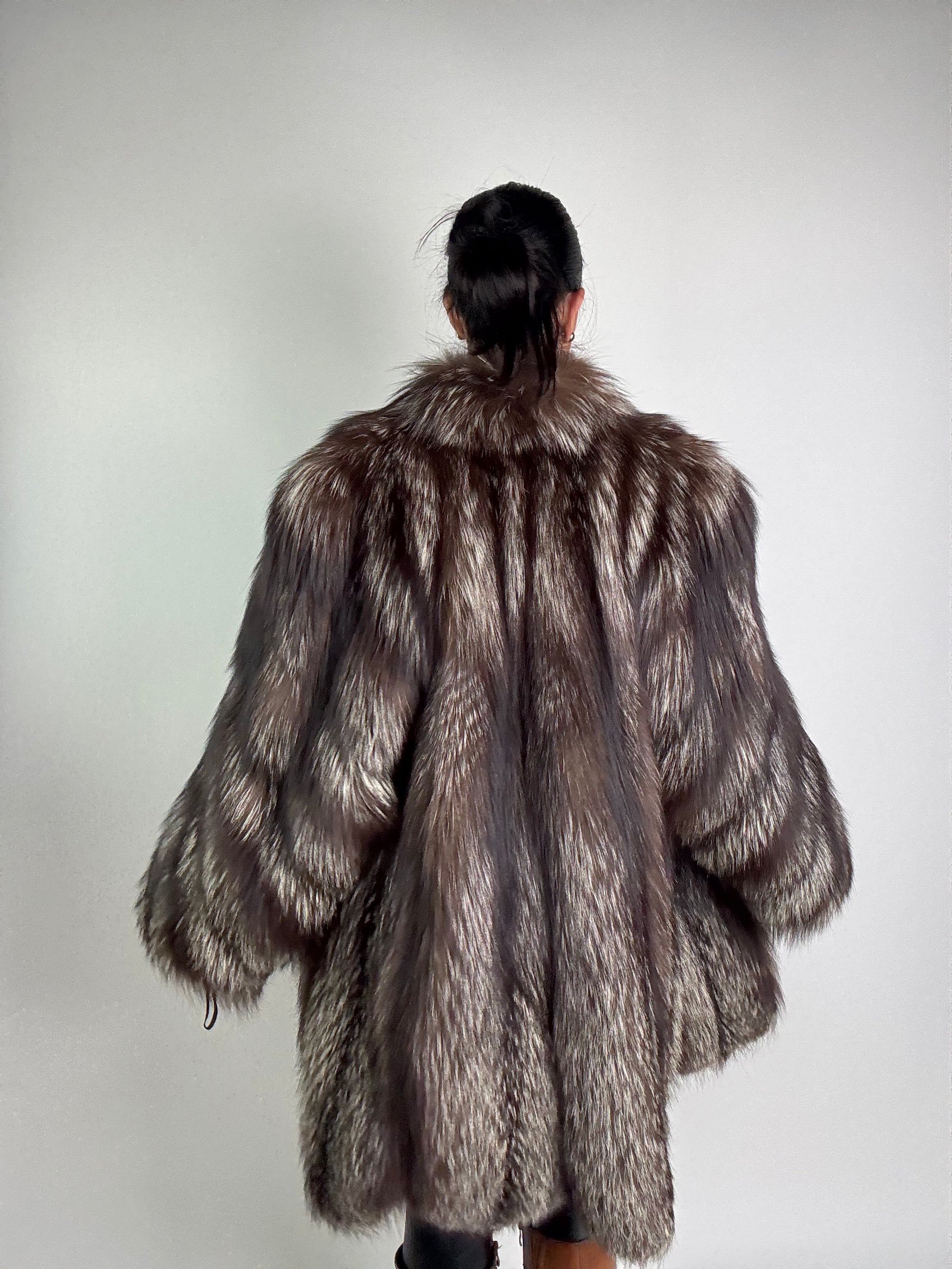 Giacca in volpe argentata N962