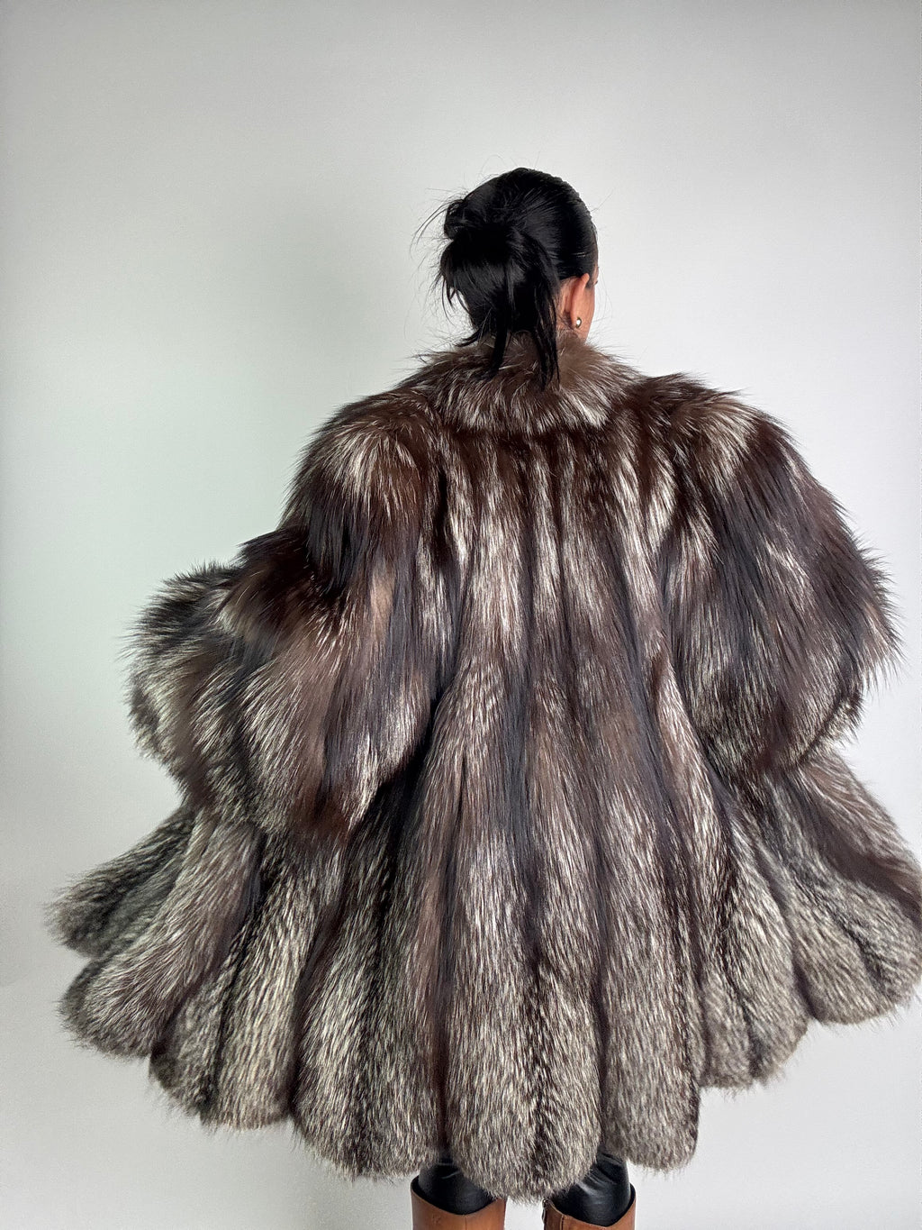 Giacca in volpe argentata N962