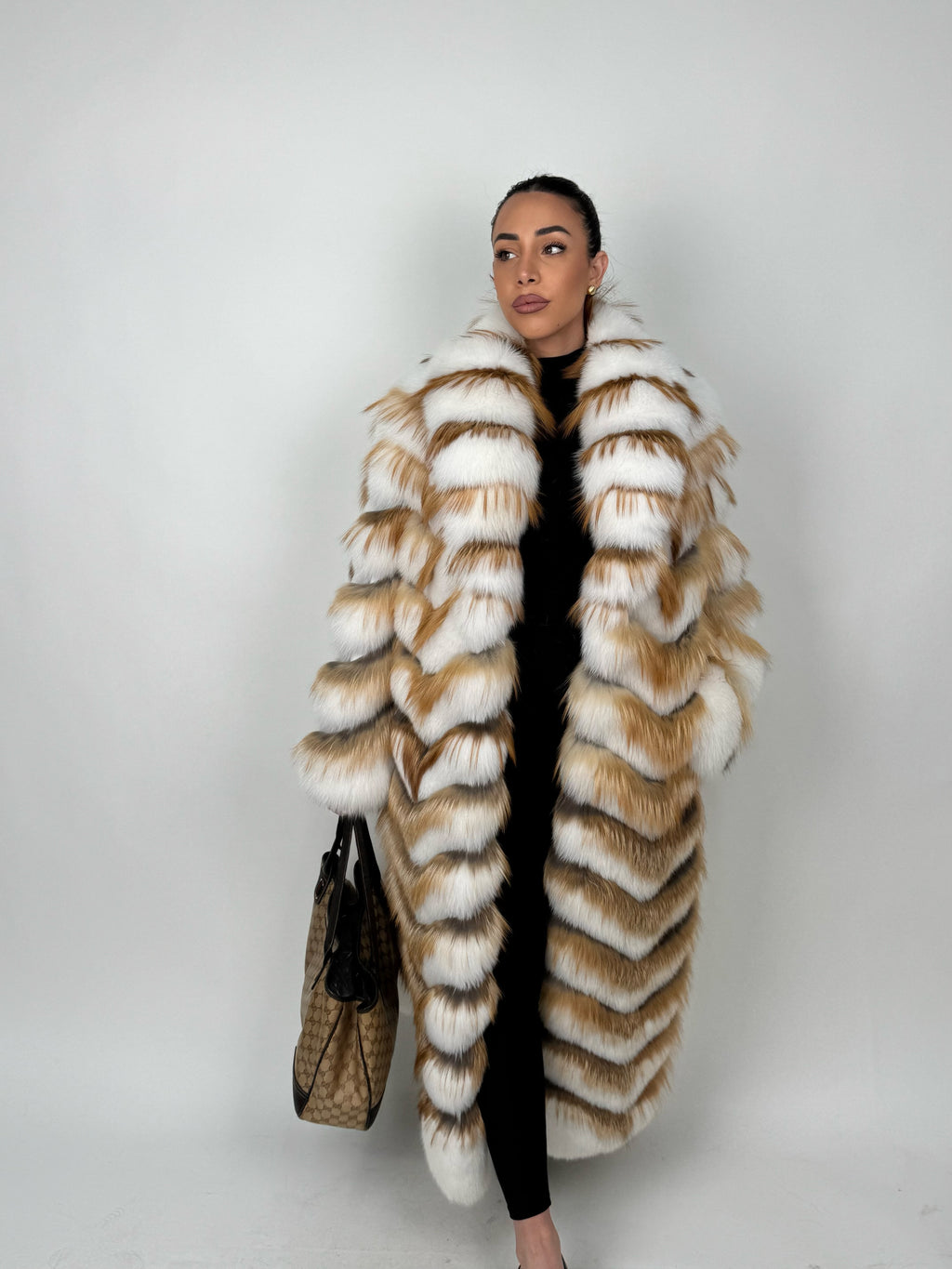 Cappotto in volpe shadow e gold N434