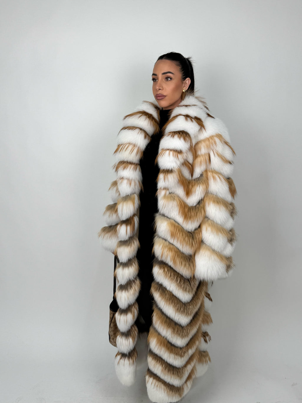 Cappotto in volpe shadow e gold N434