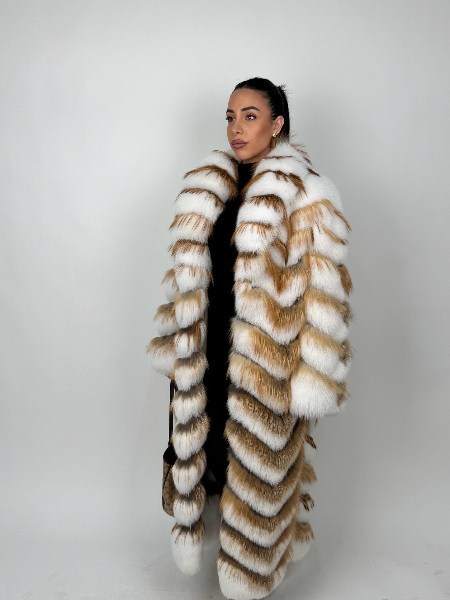 Cappotto in volpe shadow e gold N434