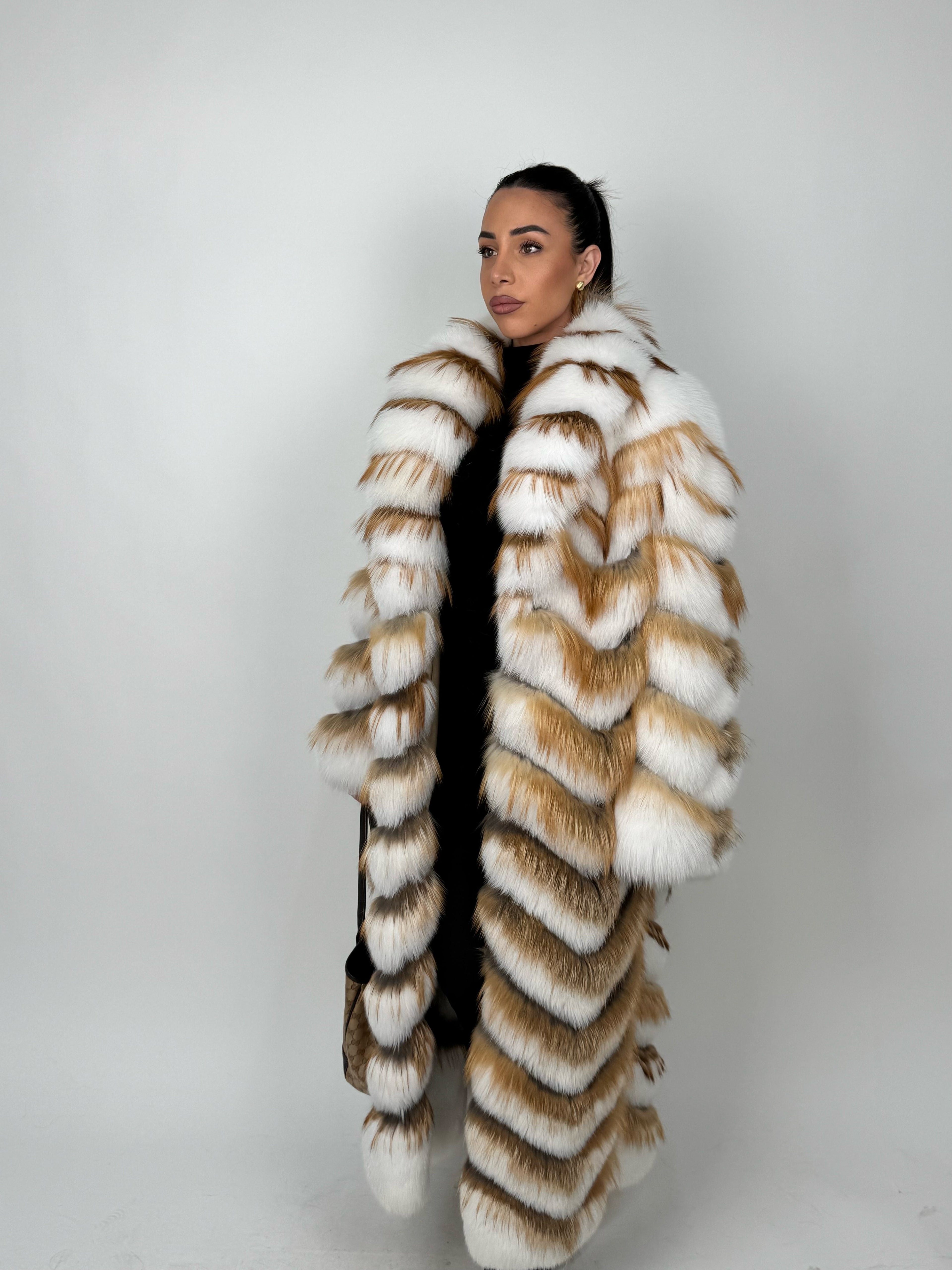 Cappotto in volpe shadow e gold N434