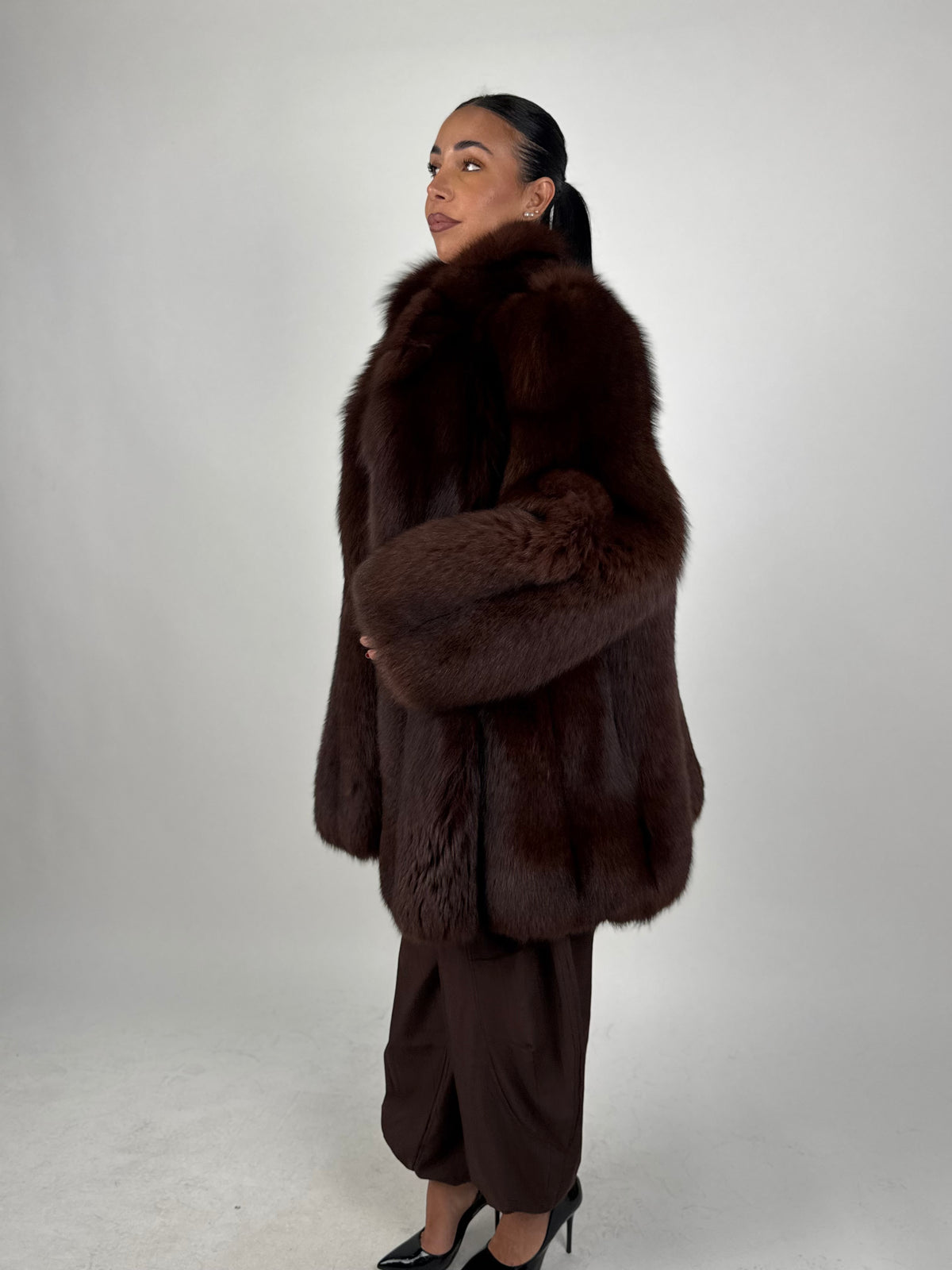 Giacca in volpe brown N785