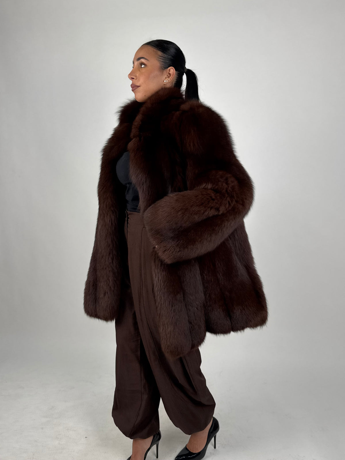 Giacca in volpe brown N785