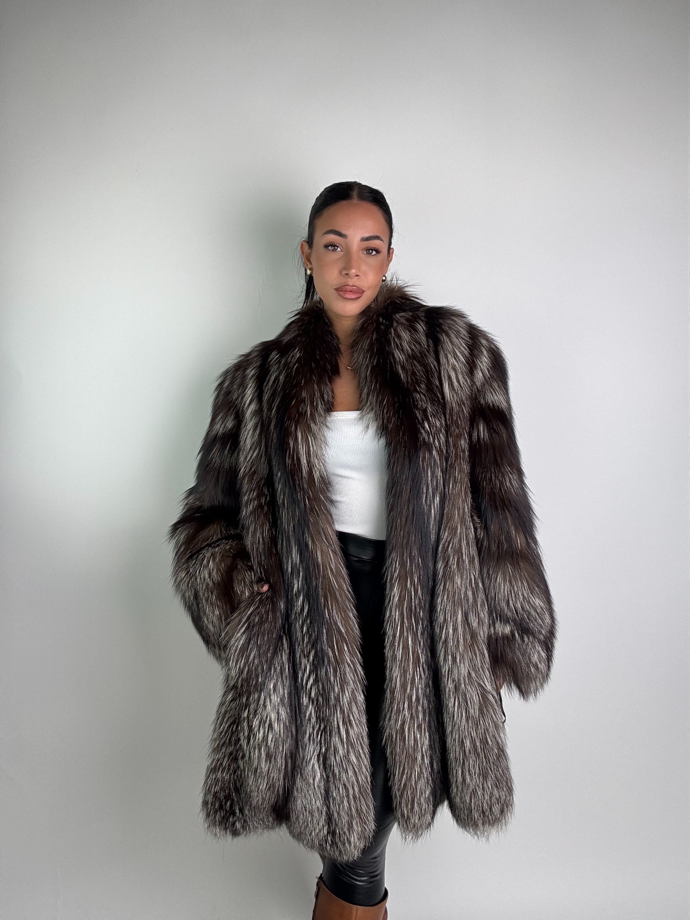 Giacca in volpe argentata N962