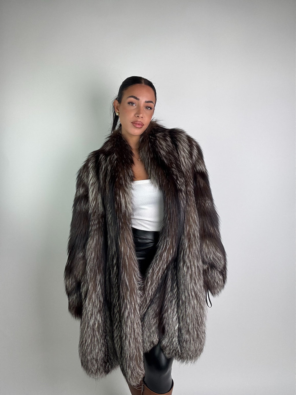 Giacca in volpe argentata N962
