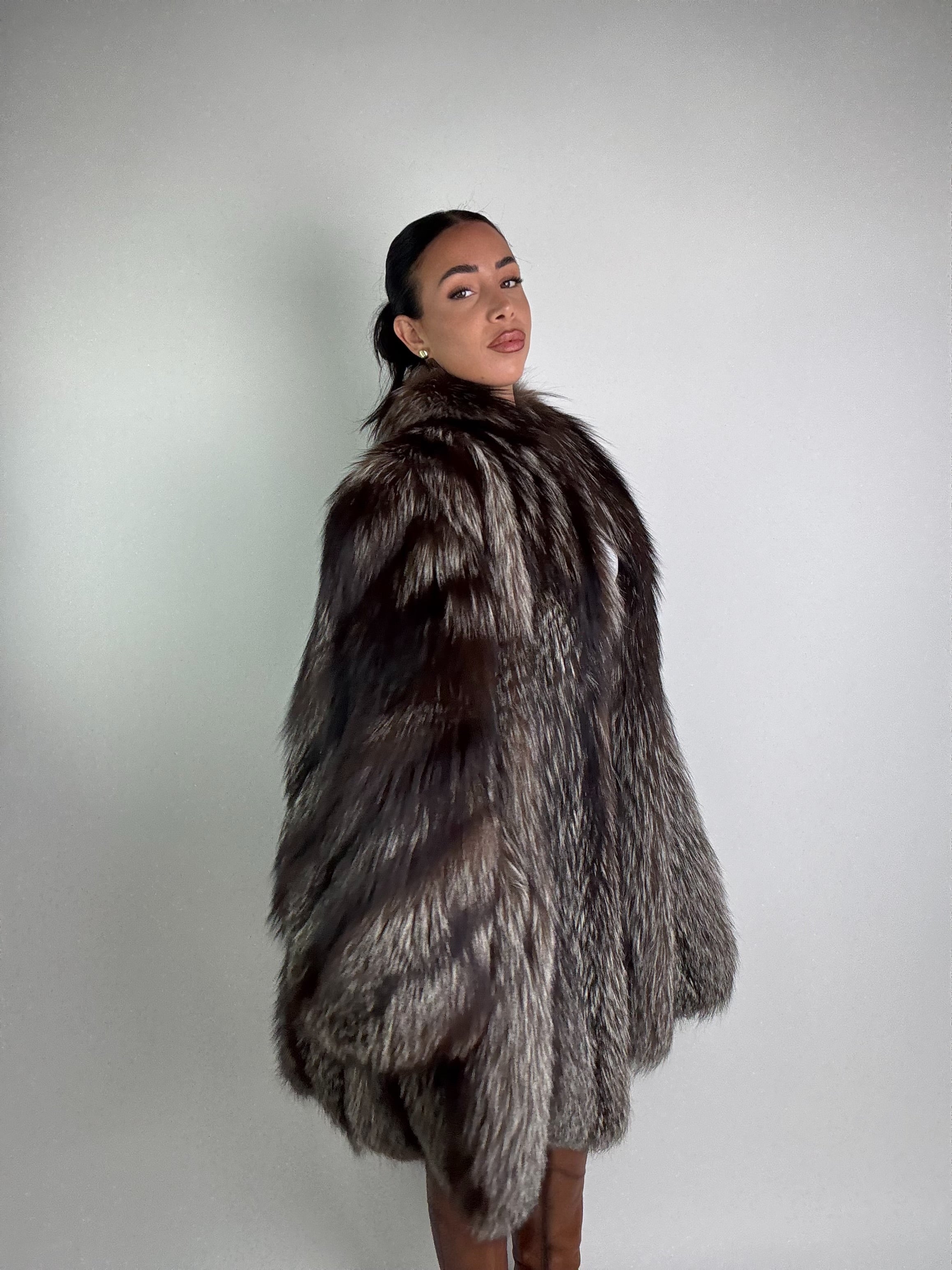 Giacca in volpe argentata N962