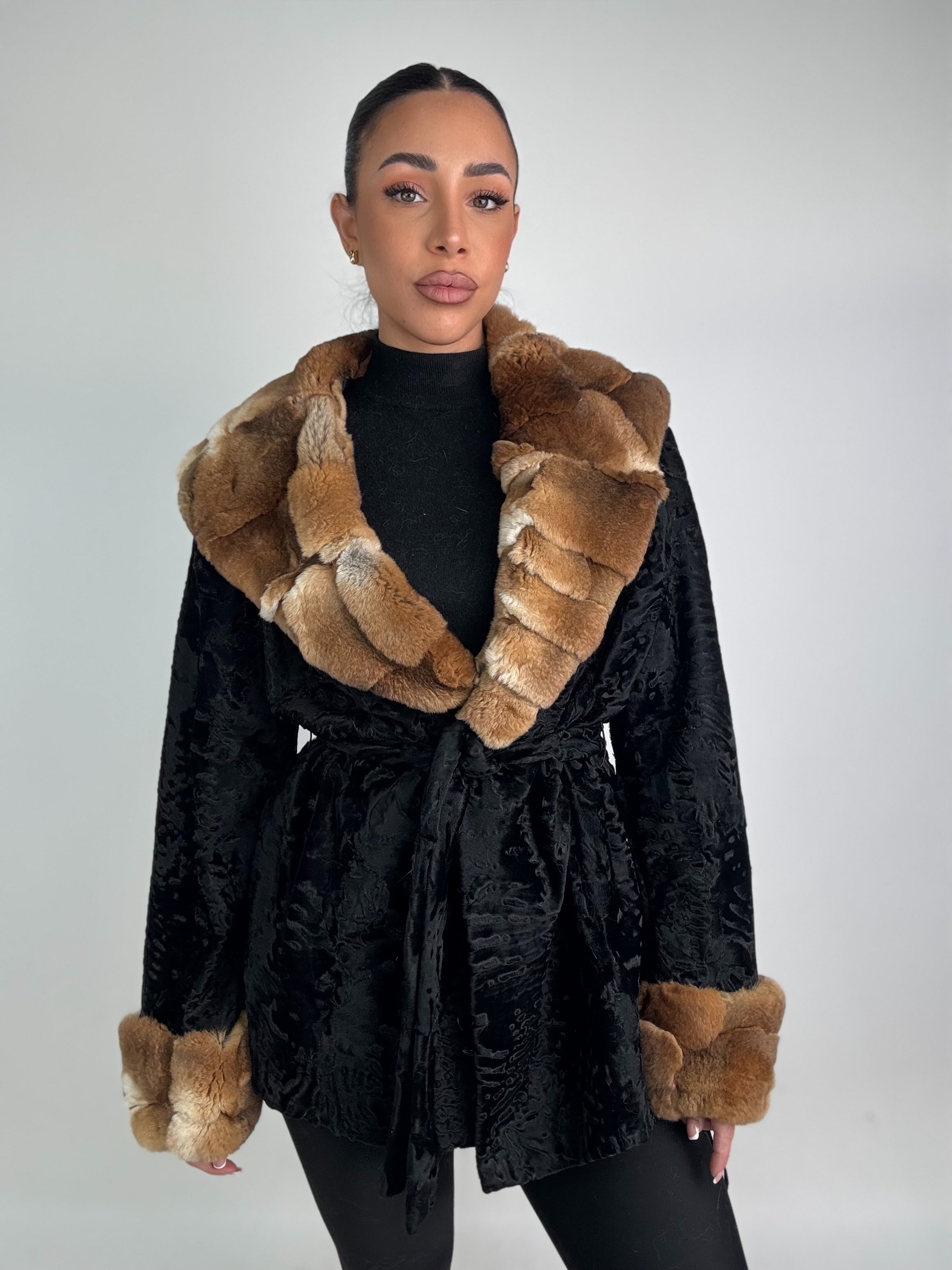 Cappotto in astrakan e cincillà N53