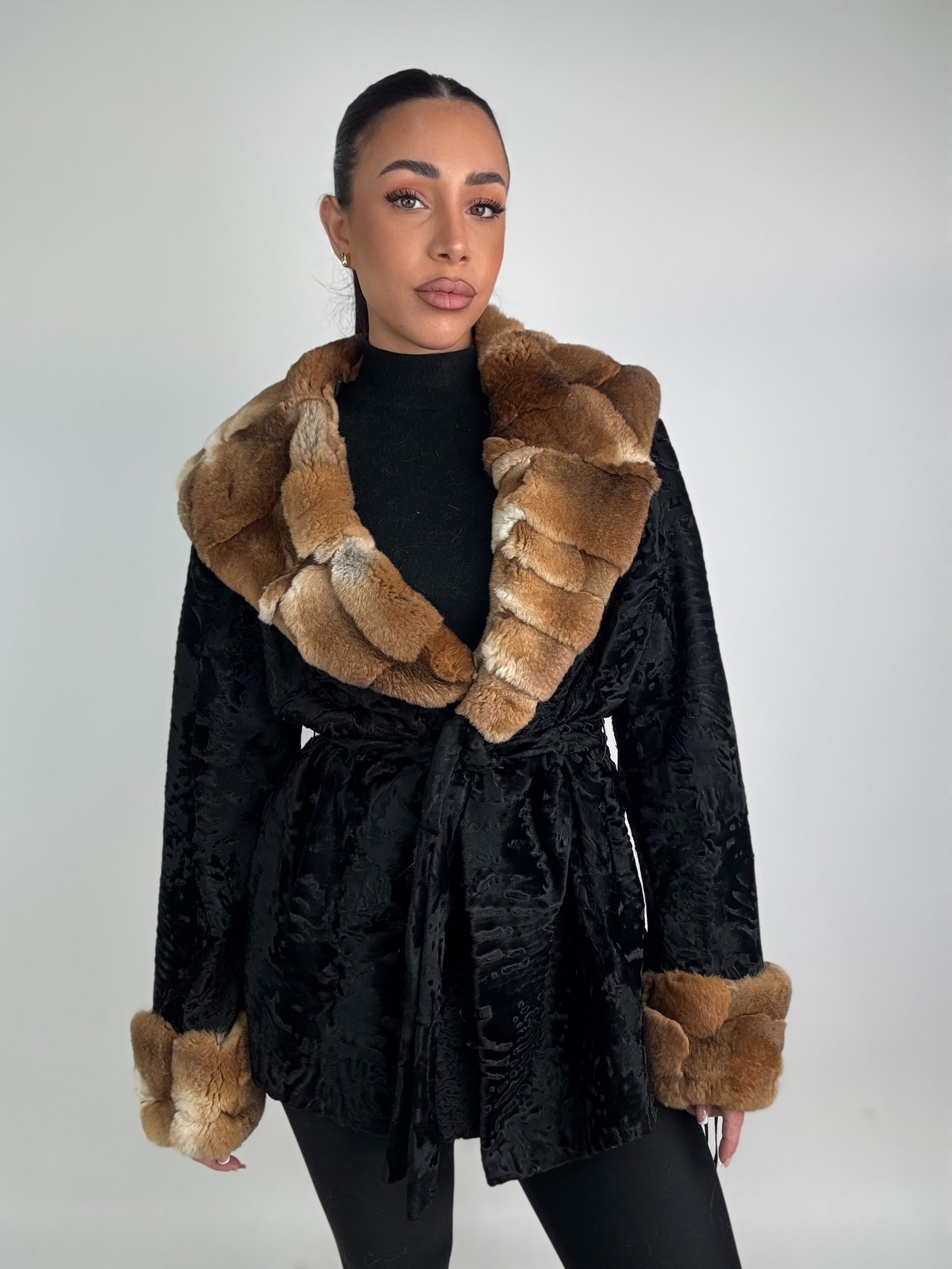 Cappotto in astrakan e cincillà N53