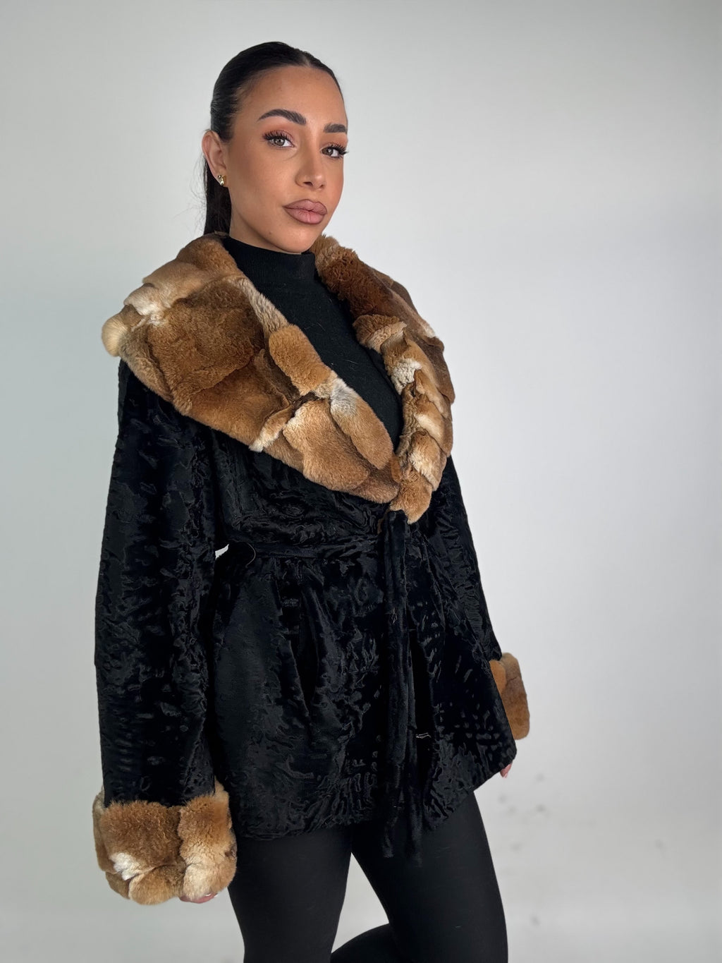 Cappotto in astrakan e cincillà N53