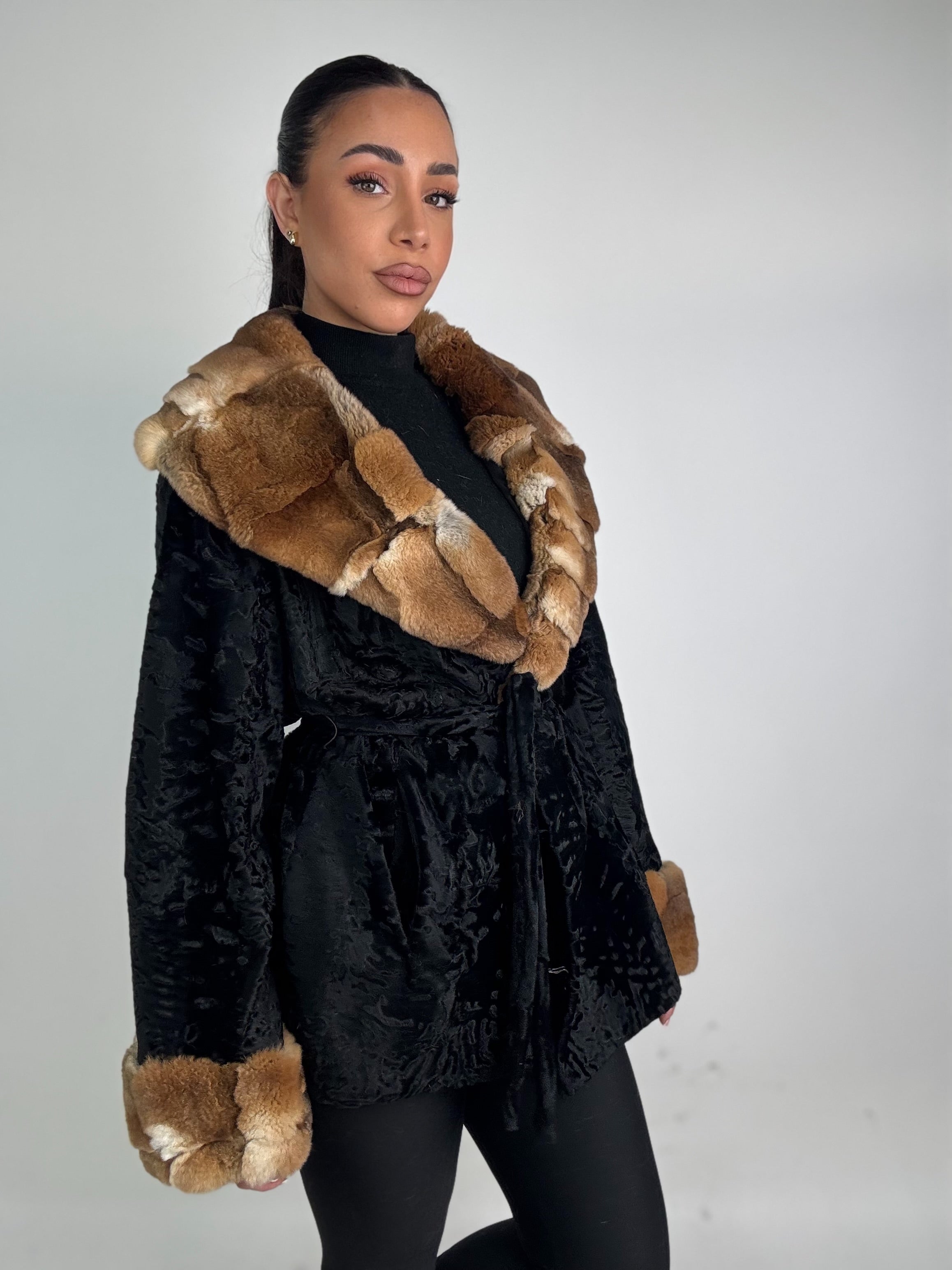 Cappotto in astrakan e cincillà N53