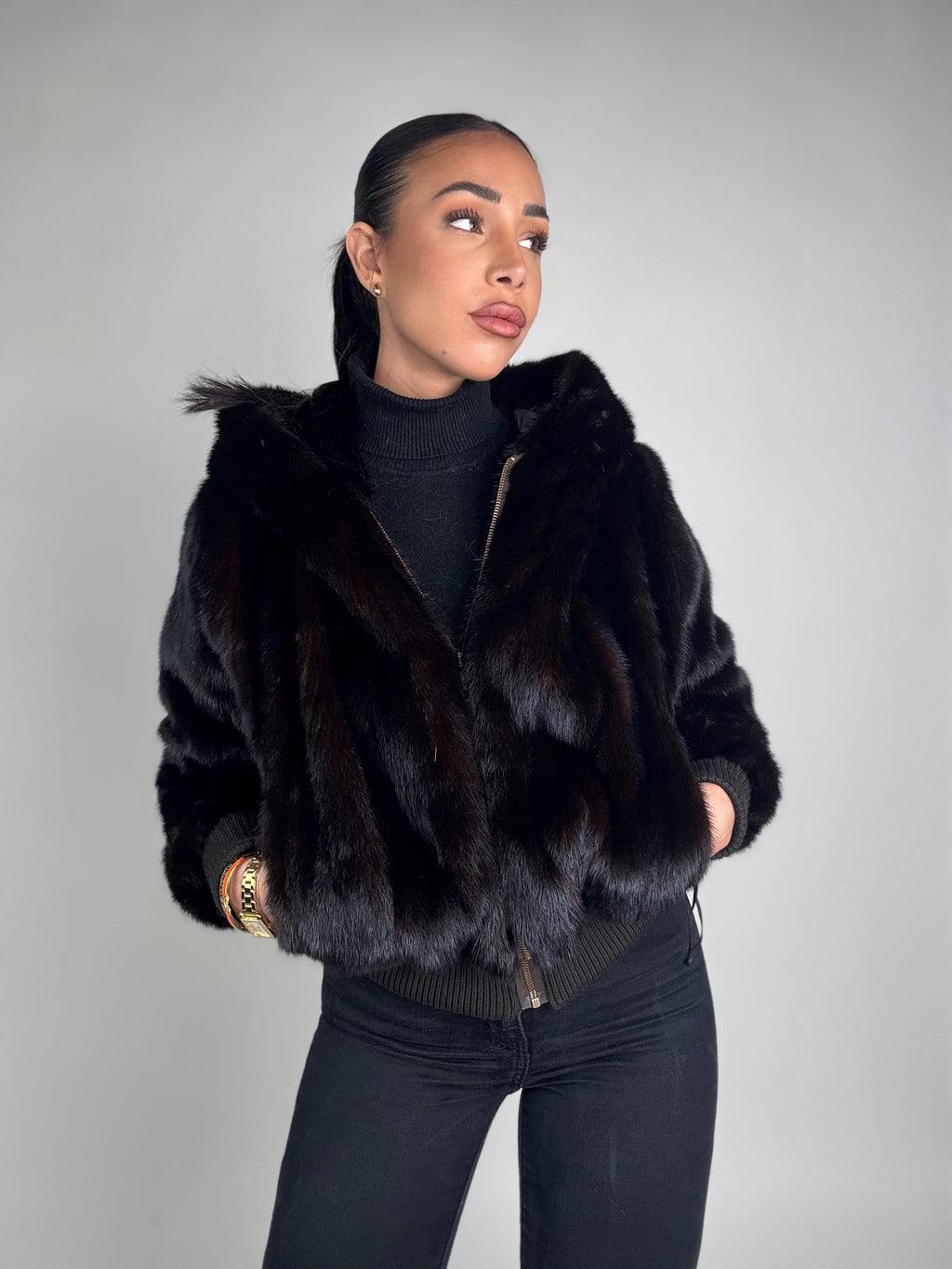 Mink Bomber Jacket