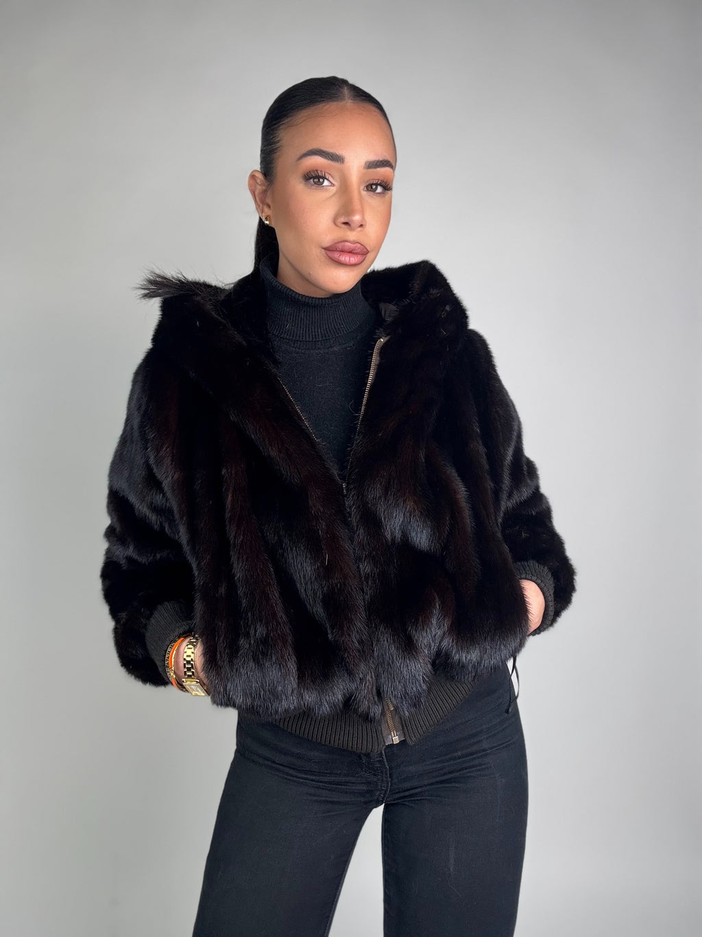 Mink Bomber Jacket