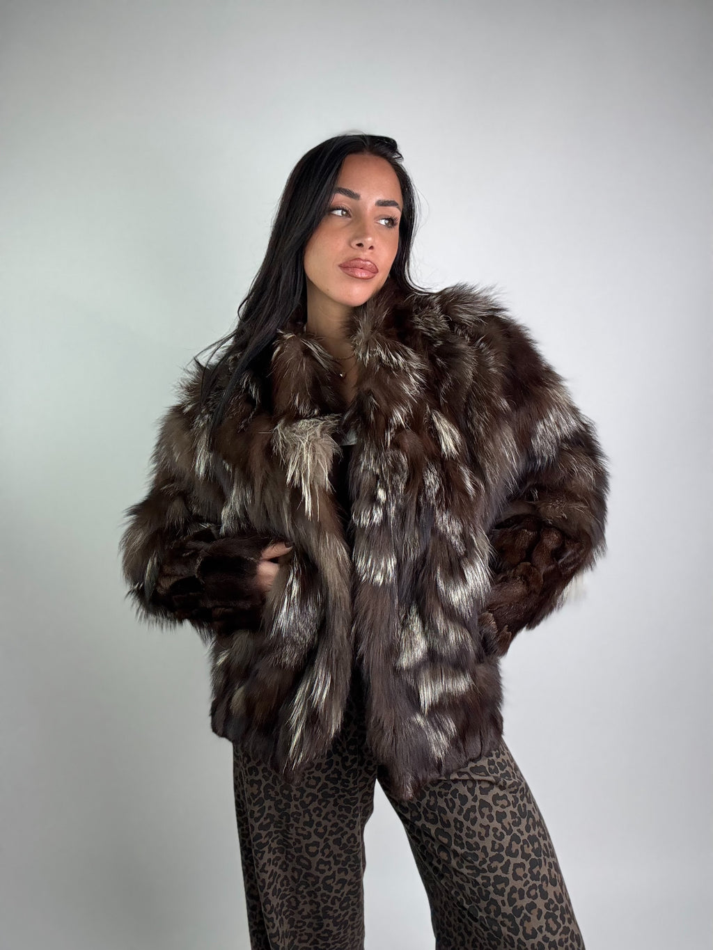 Giacca in volpe argentata N951