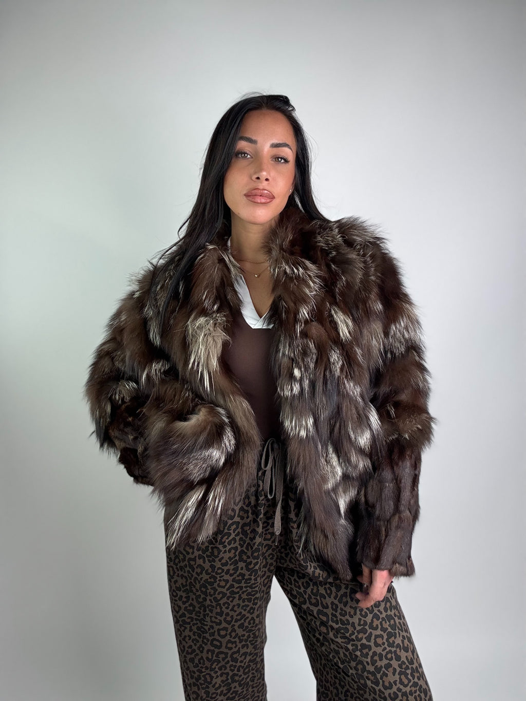 Giacca in volpe argentata N951