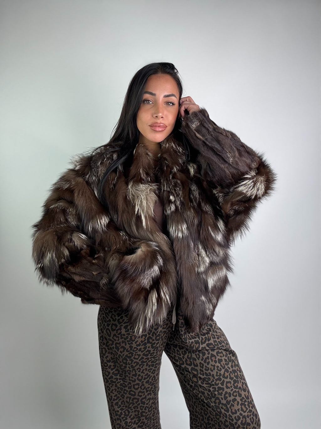 Giacca in volpe argentata N951