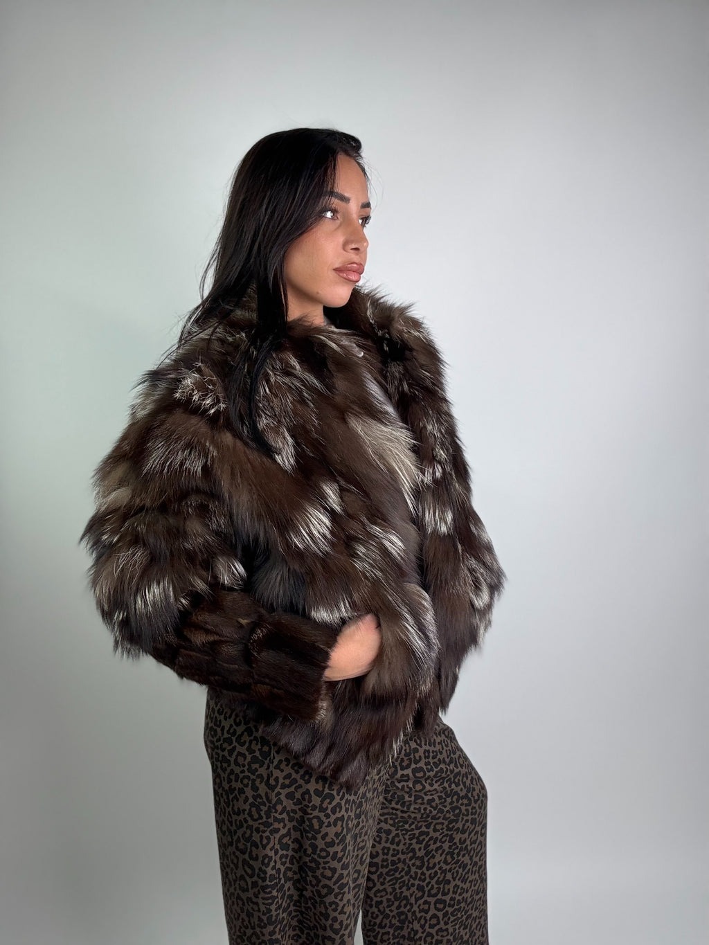 Giacca in volpe argentata N951