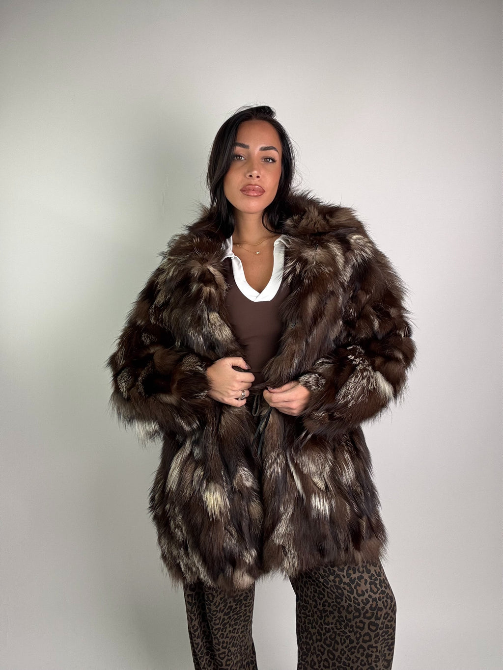 Giacca in volpe argentata N947