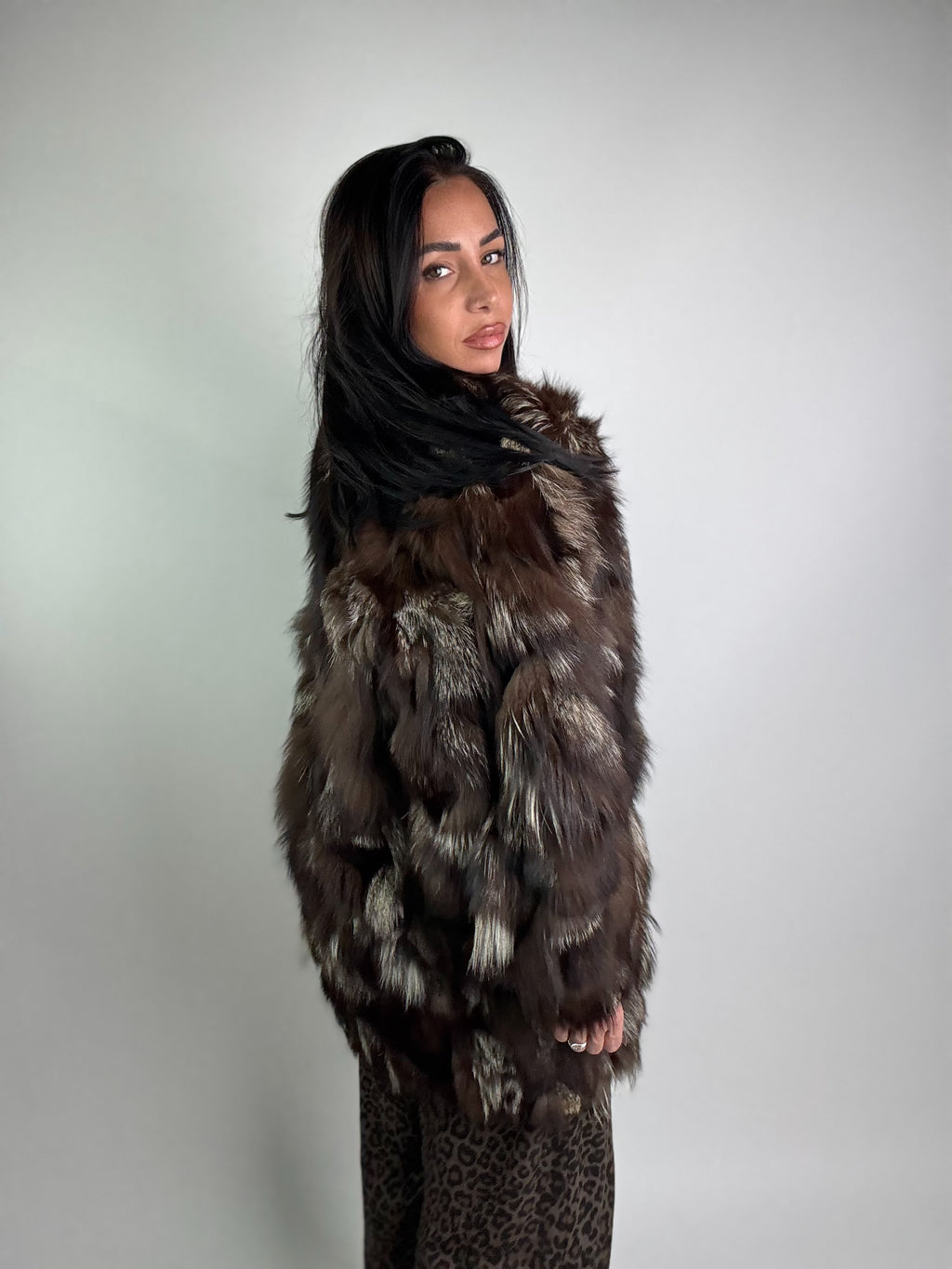 Giacca in volpe argentata N947