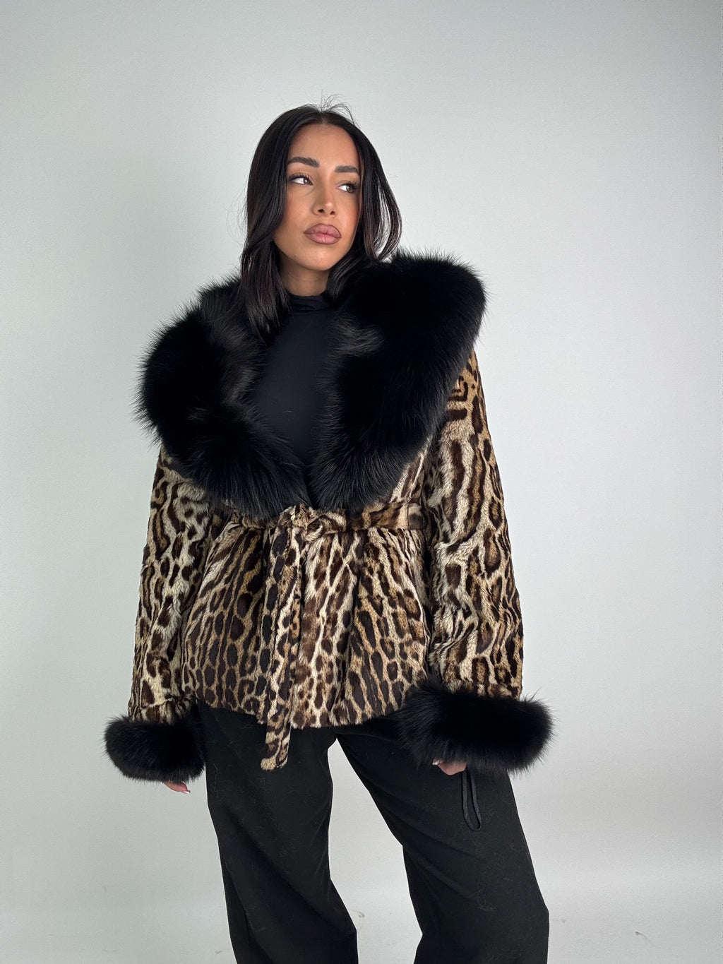 Giacca in leopardo e volpe N47