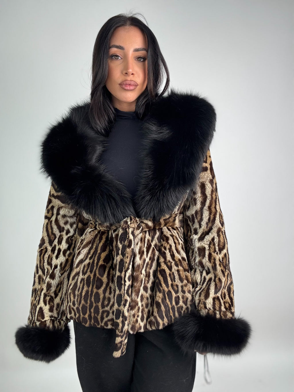 Giacca in leopardo e volpe N47