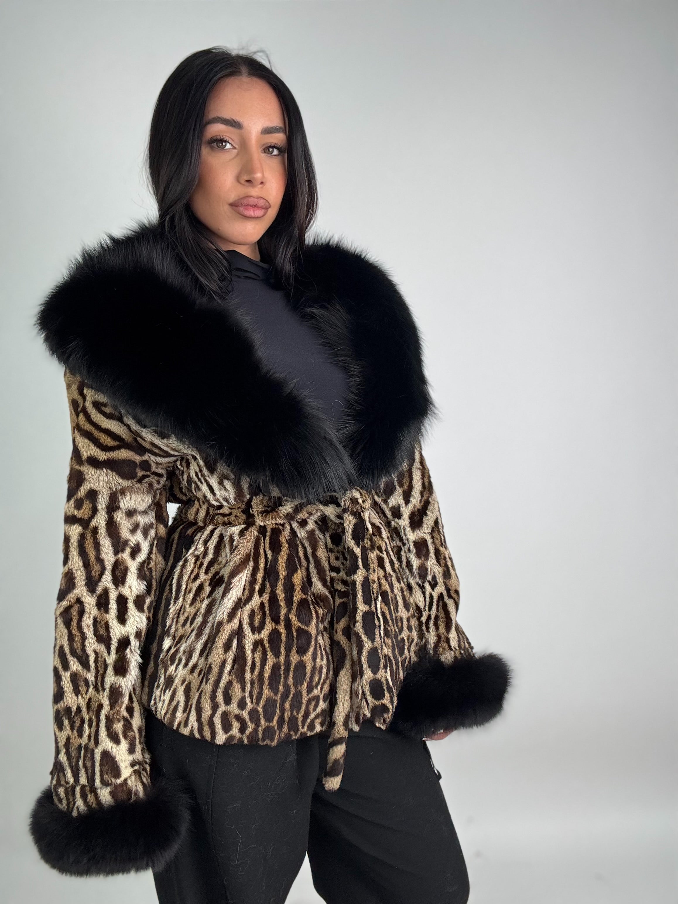 Giacca in leopardo e volpe N47