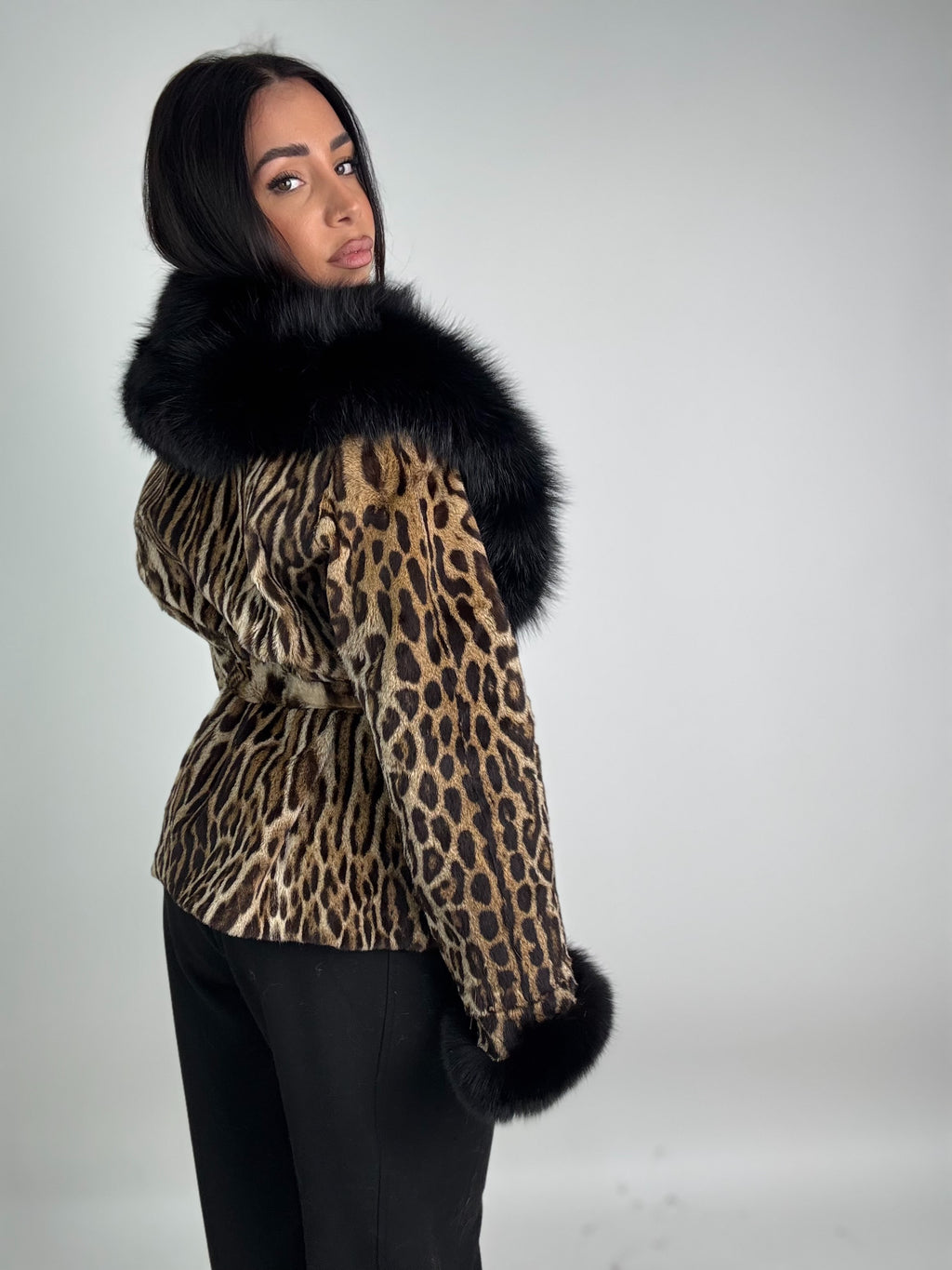 Giacca in leopardo e volpe N47