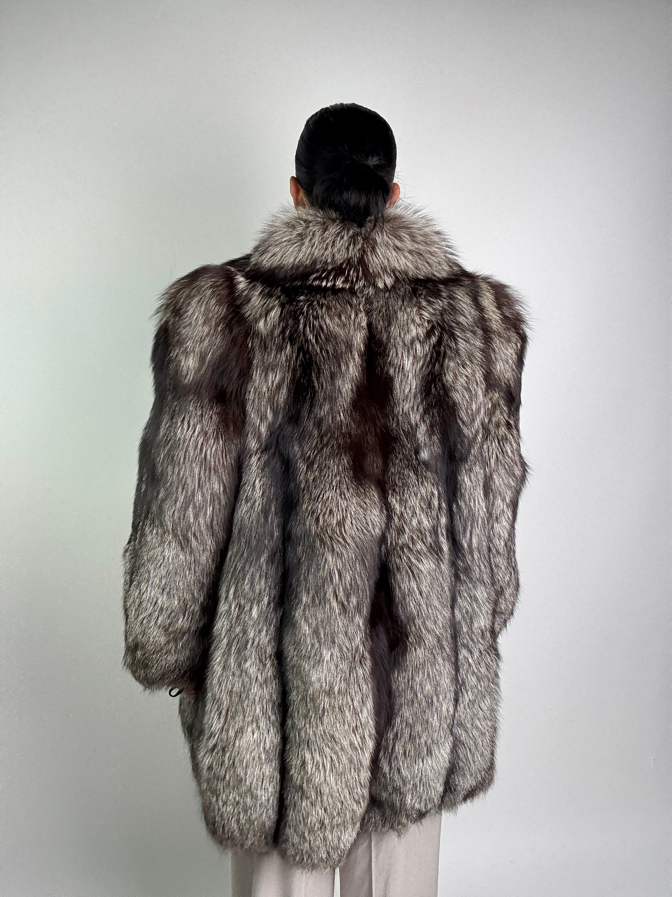 Giacca in volpe argentata N965