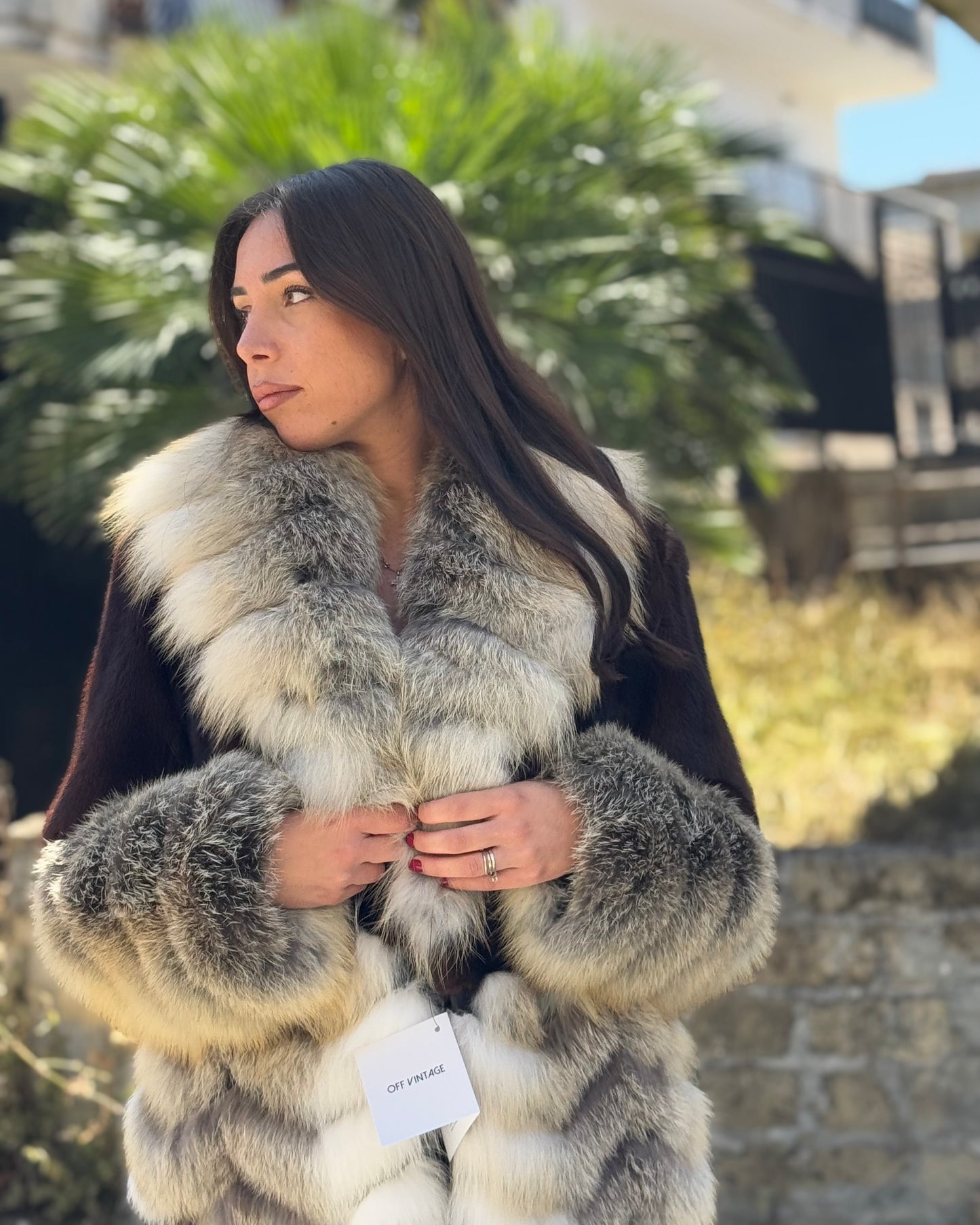 Giacca in visone e volpe golden