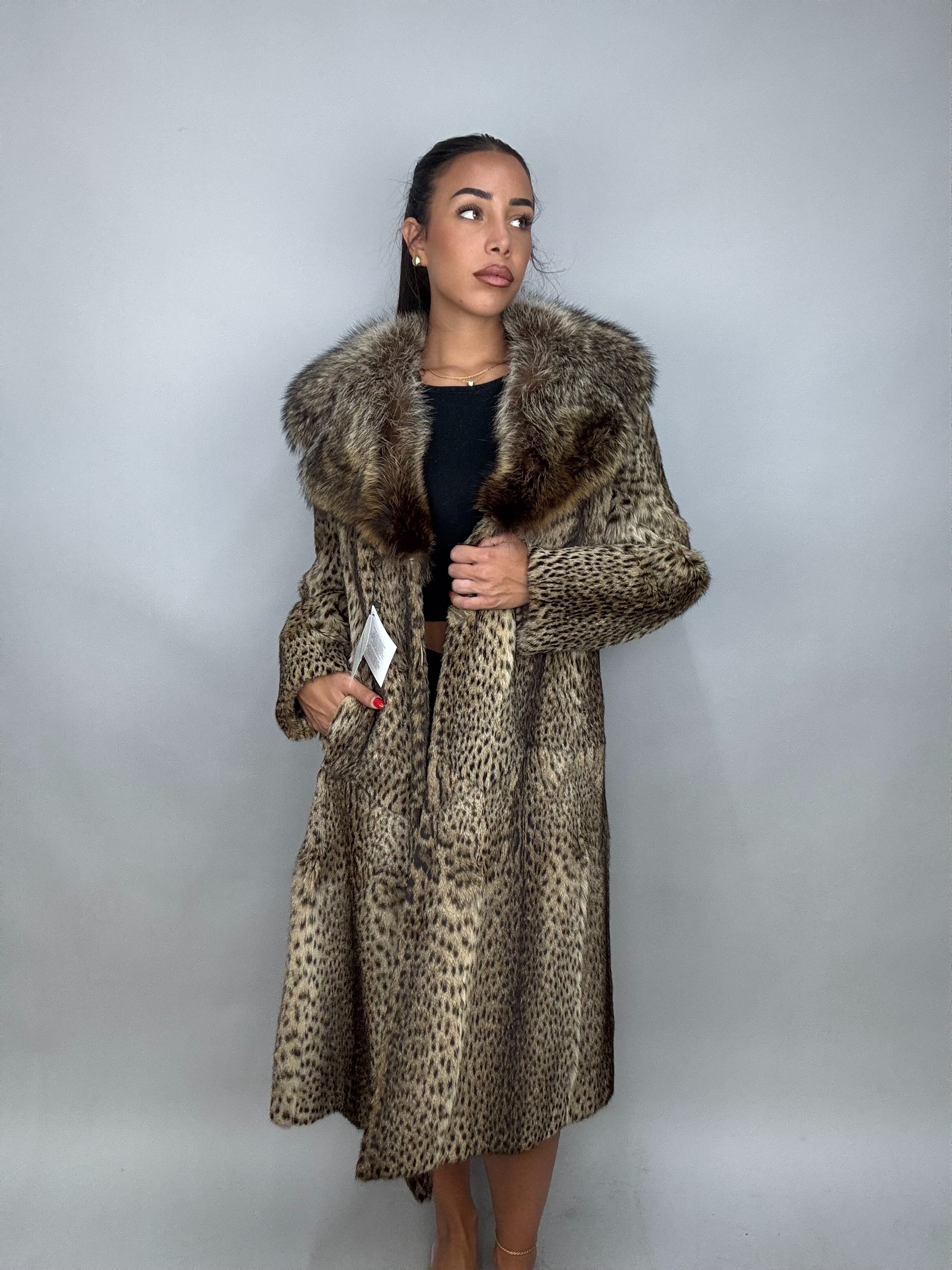 Cappotto in ocelot e marmotta