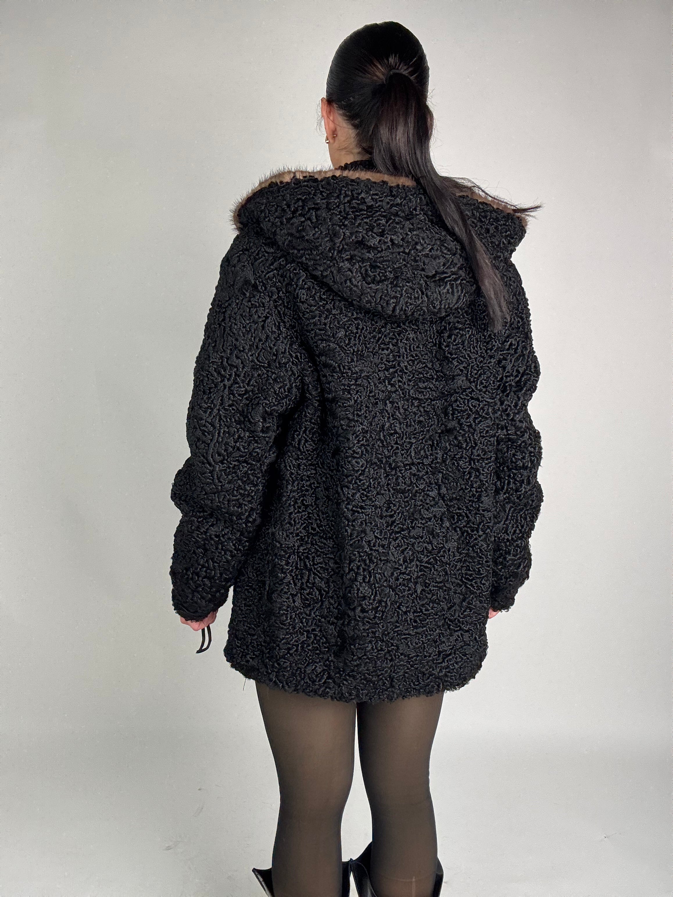 Giacca in astrakan e visone N36