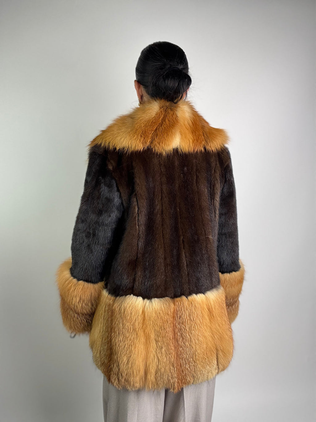 Giacca in visone e volpe rossa