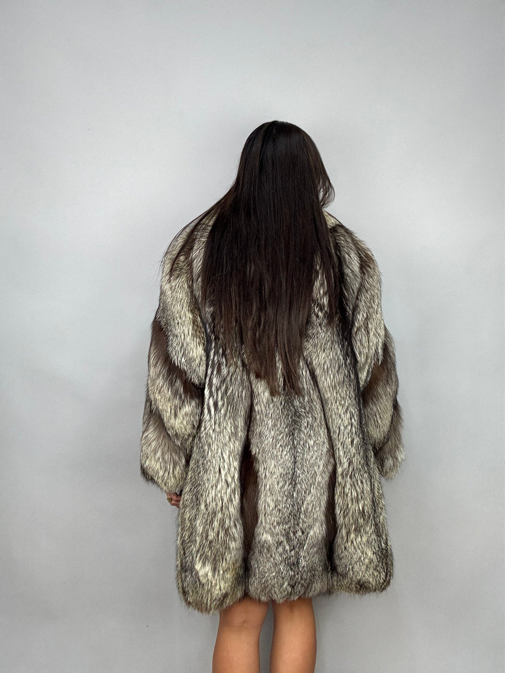 Giacca in volpe argentata