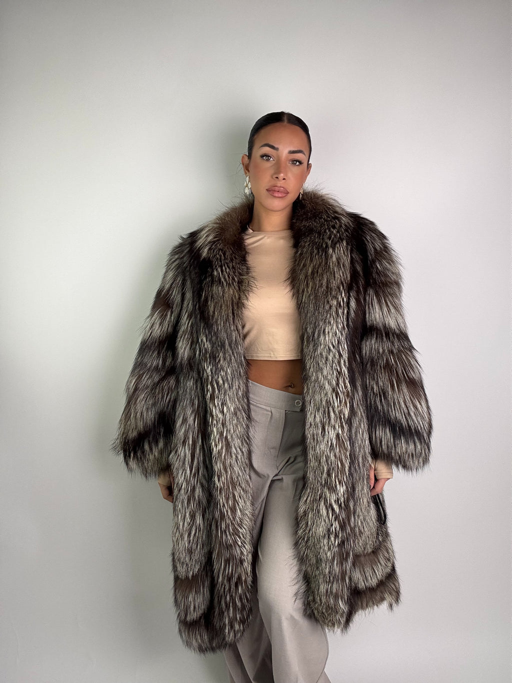 Giacca in volpe argentata N964