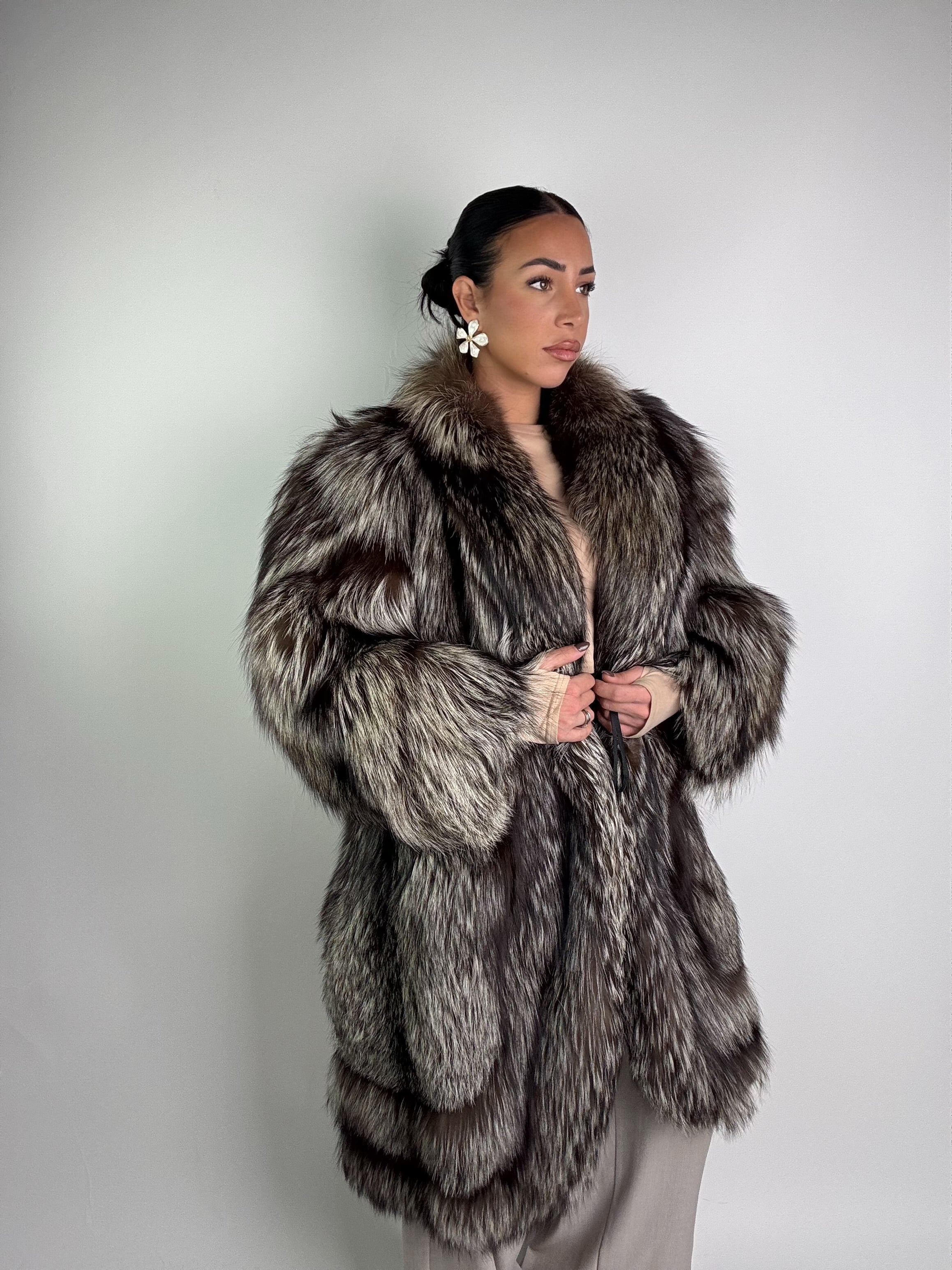 Giacca in volpe argentata N964