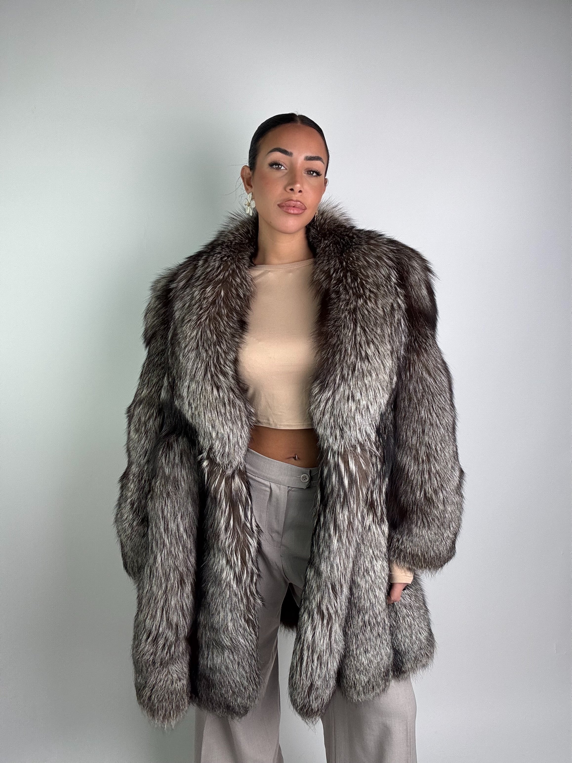 Giacca in volpe argentata N965