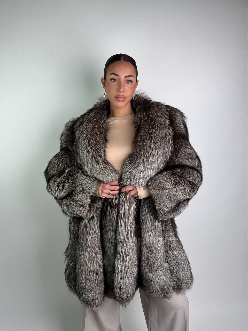 Giacca in volpe argentata N965